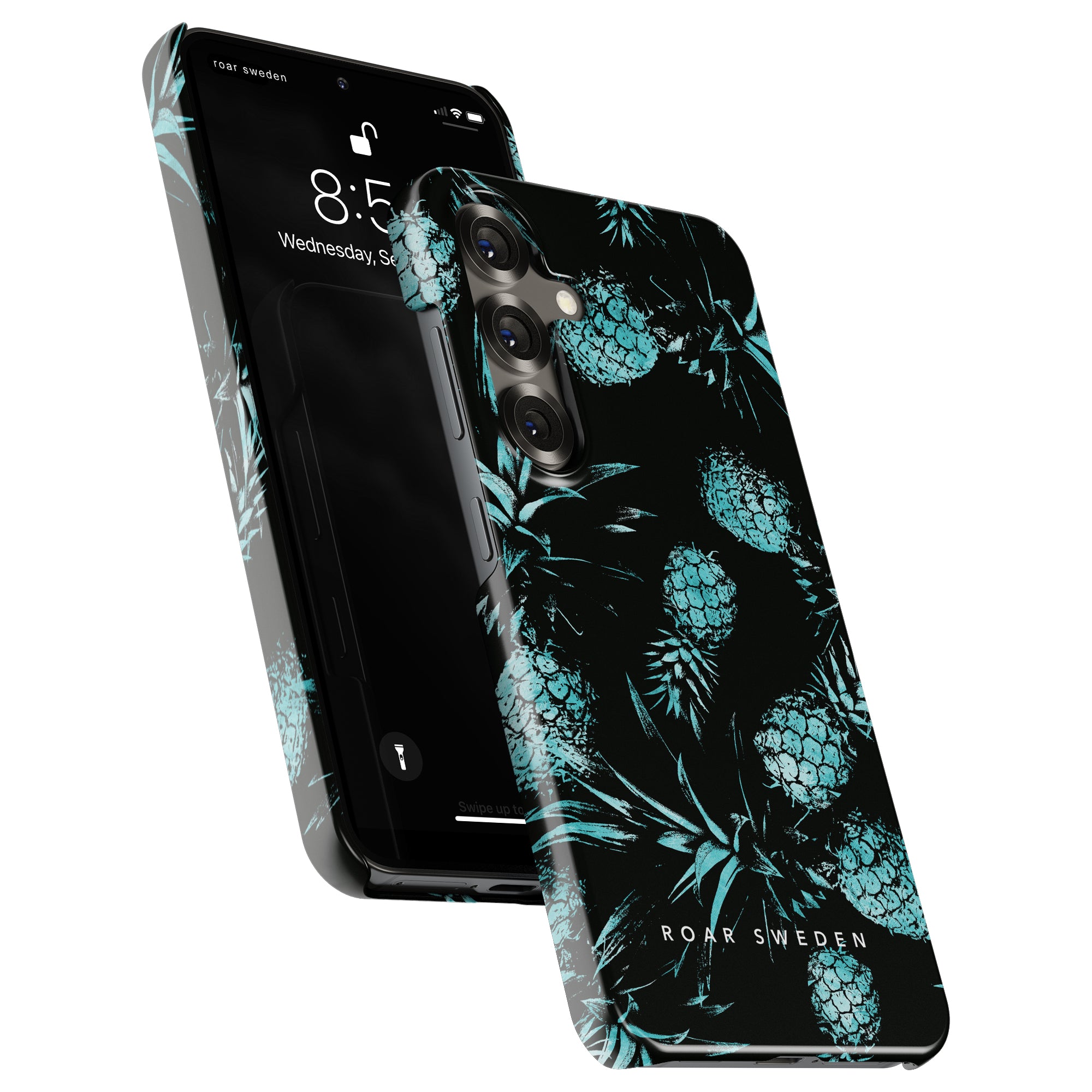 Slim mobilskal – Turquoise Pineapples