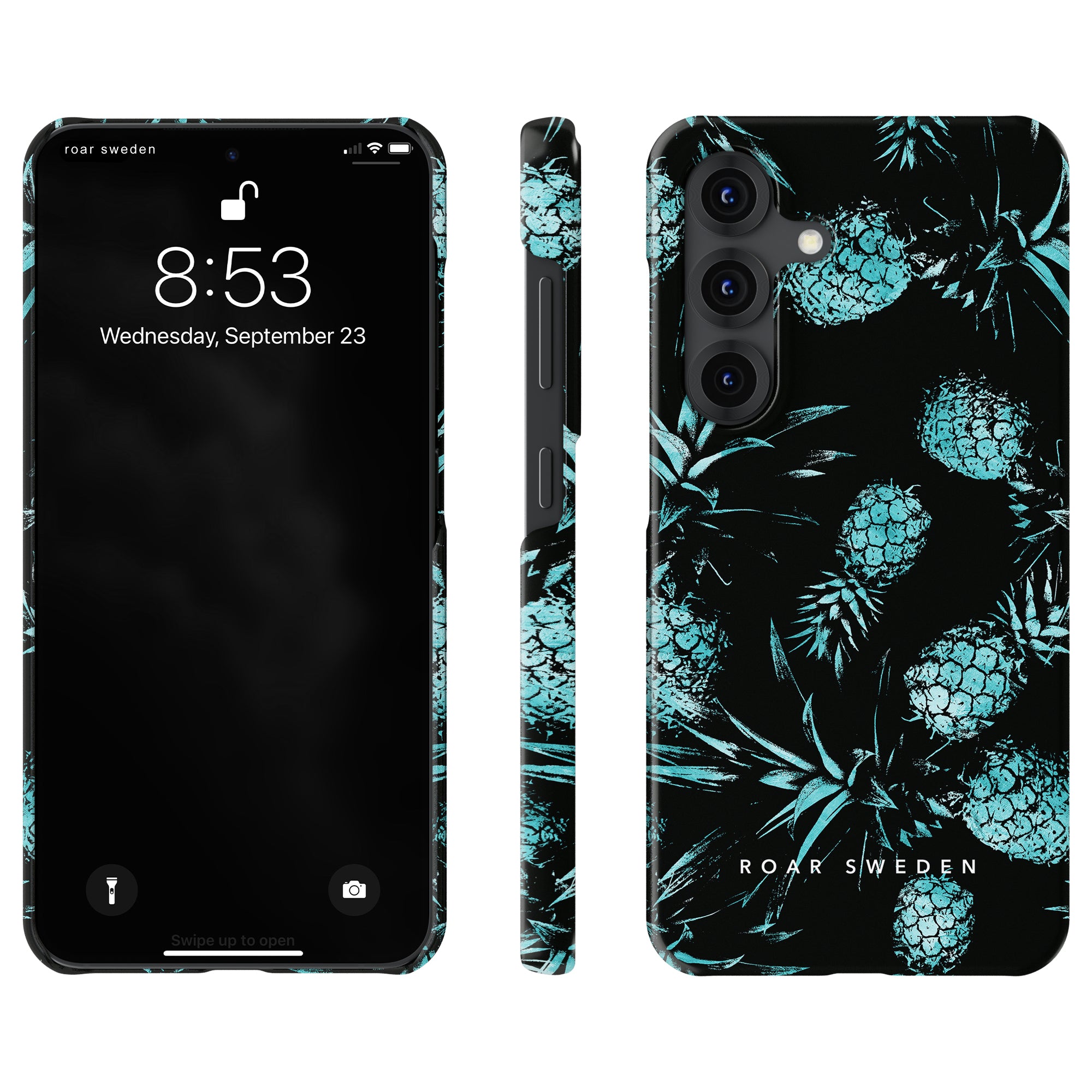 Slim mobilskal – Turquoise Pineapples