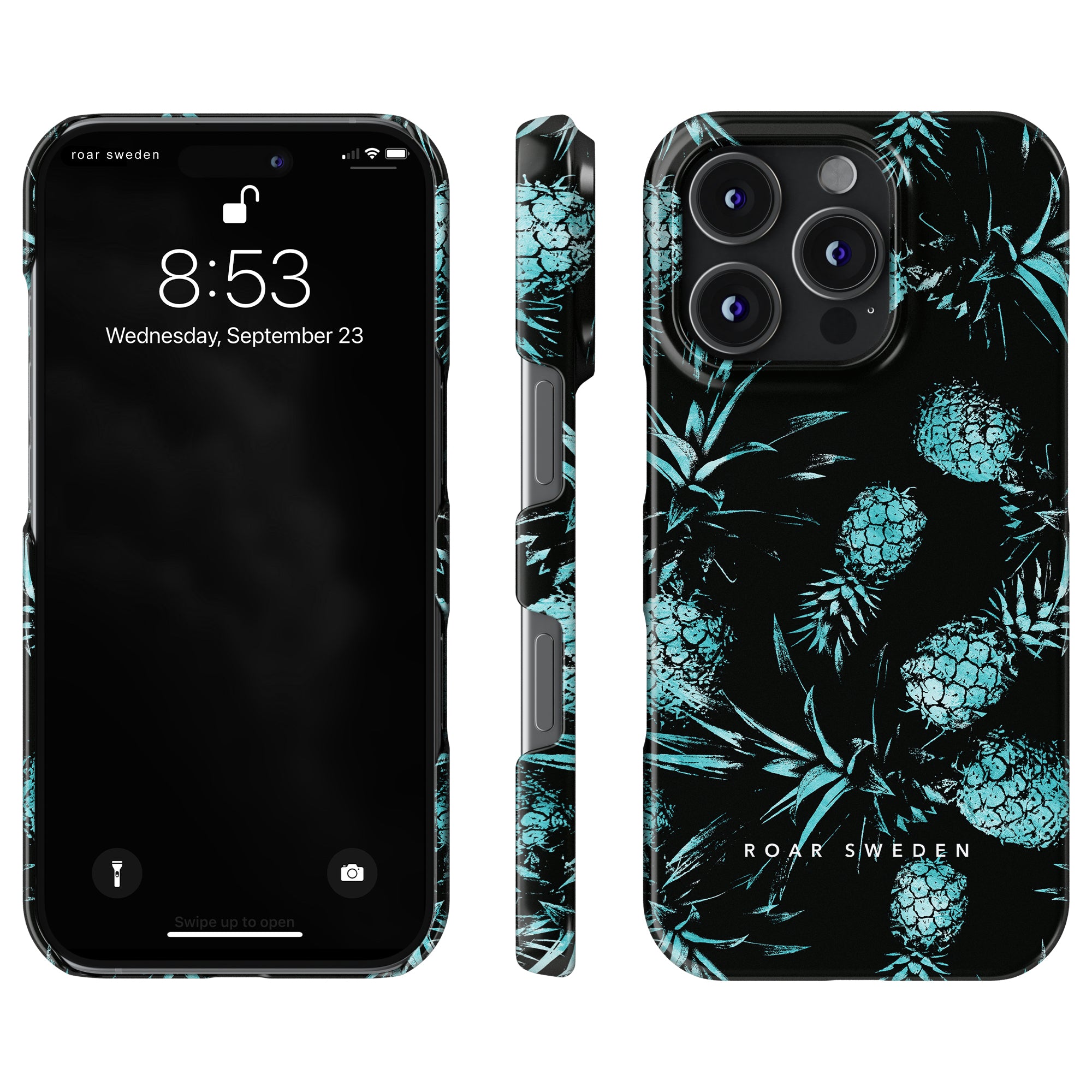 Slim mobilskal – Turquoise Pineapples