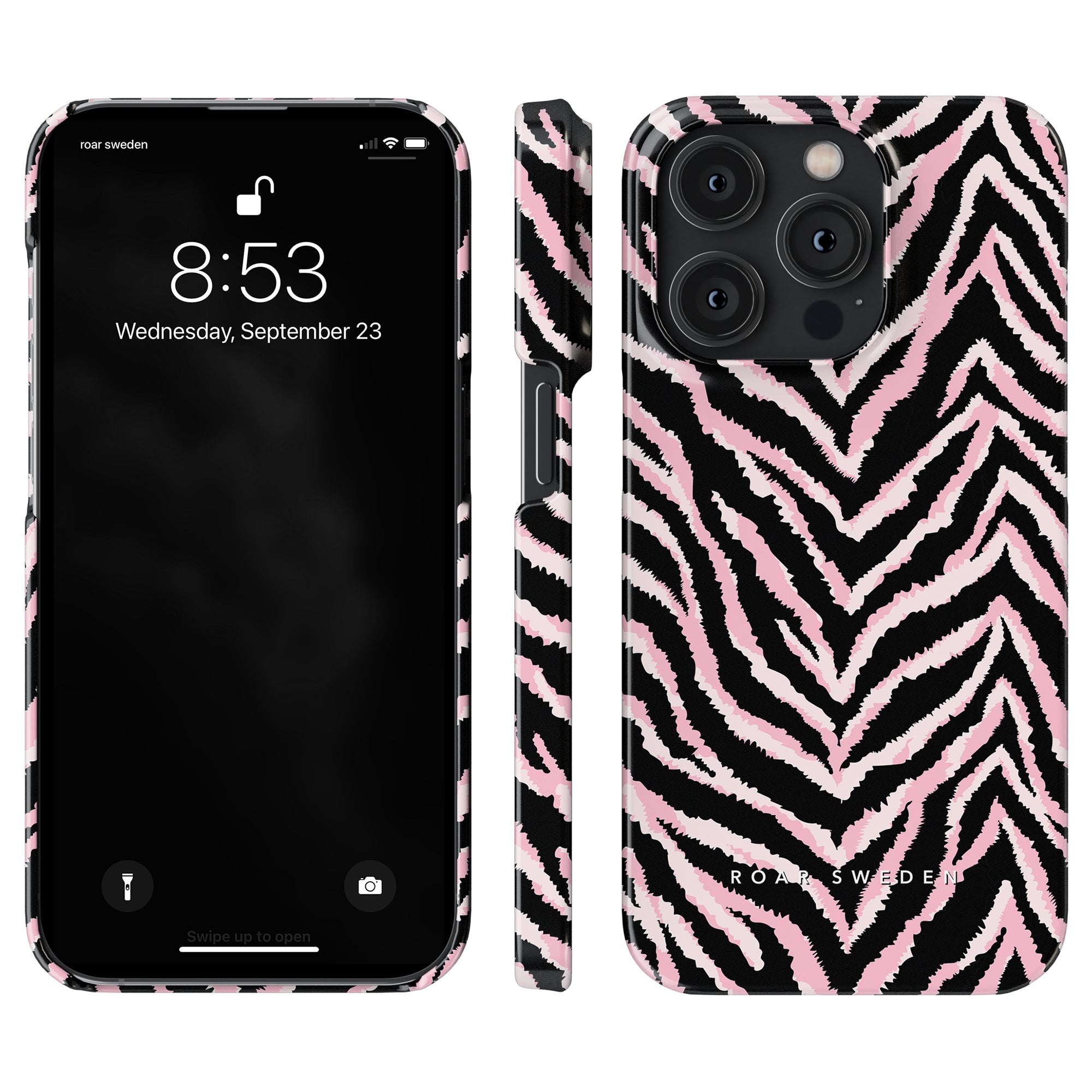 Pink and black zebra print Stripes - Slim case for iPhone 11.