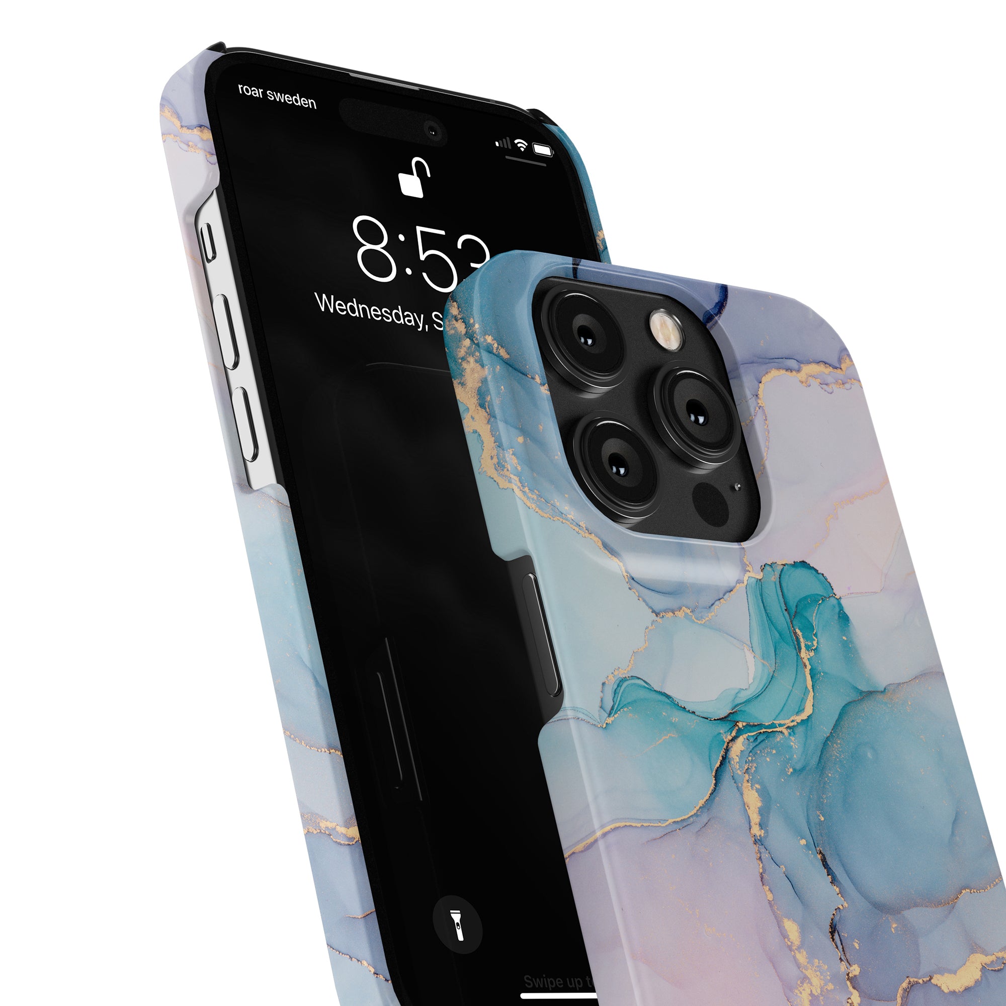 A Swirl - Slim case providing skydd for the iPhone 11 pro, brought to you by Roar Sweden.