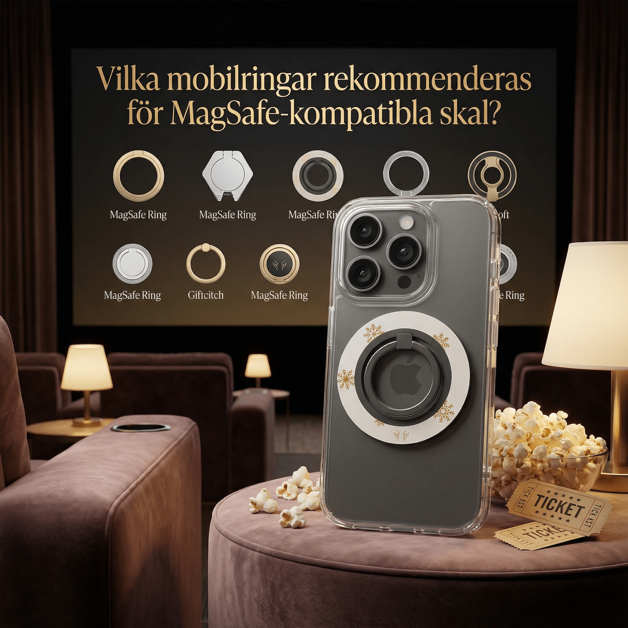 Vilka mobilringar rekommenderas för MagSafe-kompatibla skal?