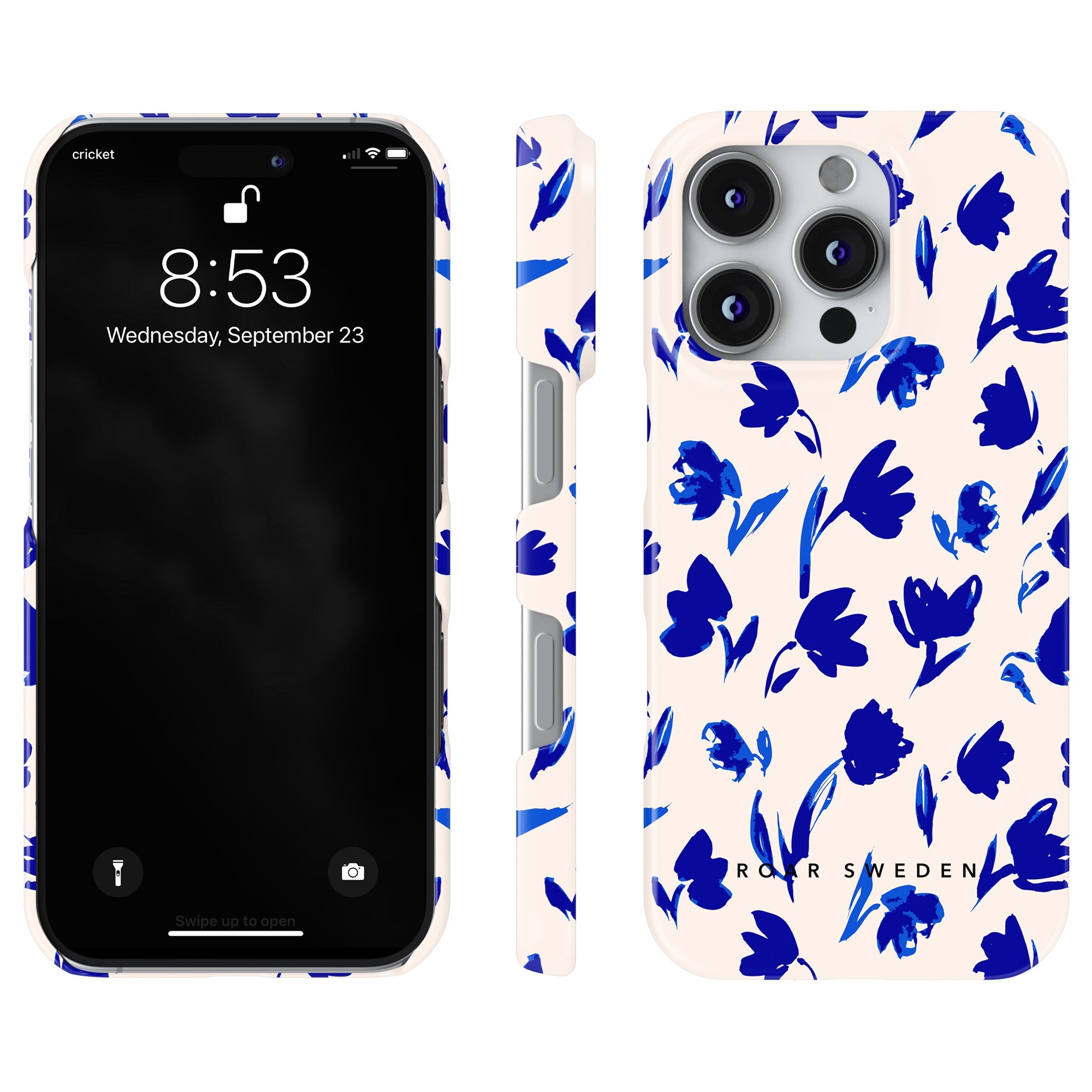 Slim mobilskal – Blue Flowers