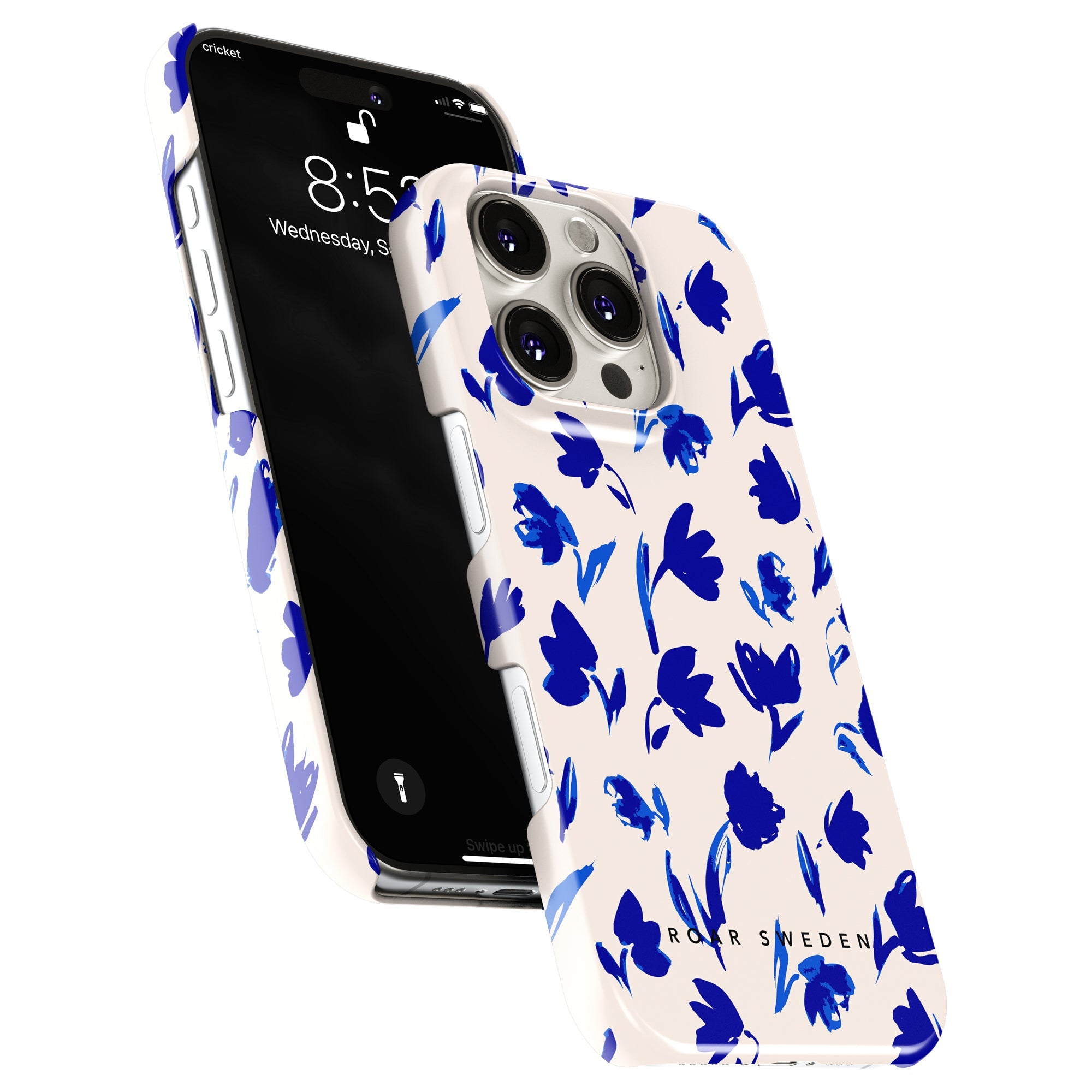 Slim mobilskal – Blue Flowers