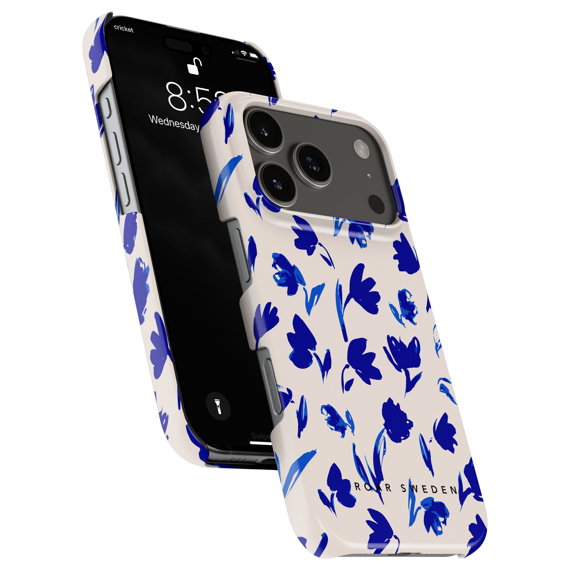 Slim mobilskal – Blue Flowers