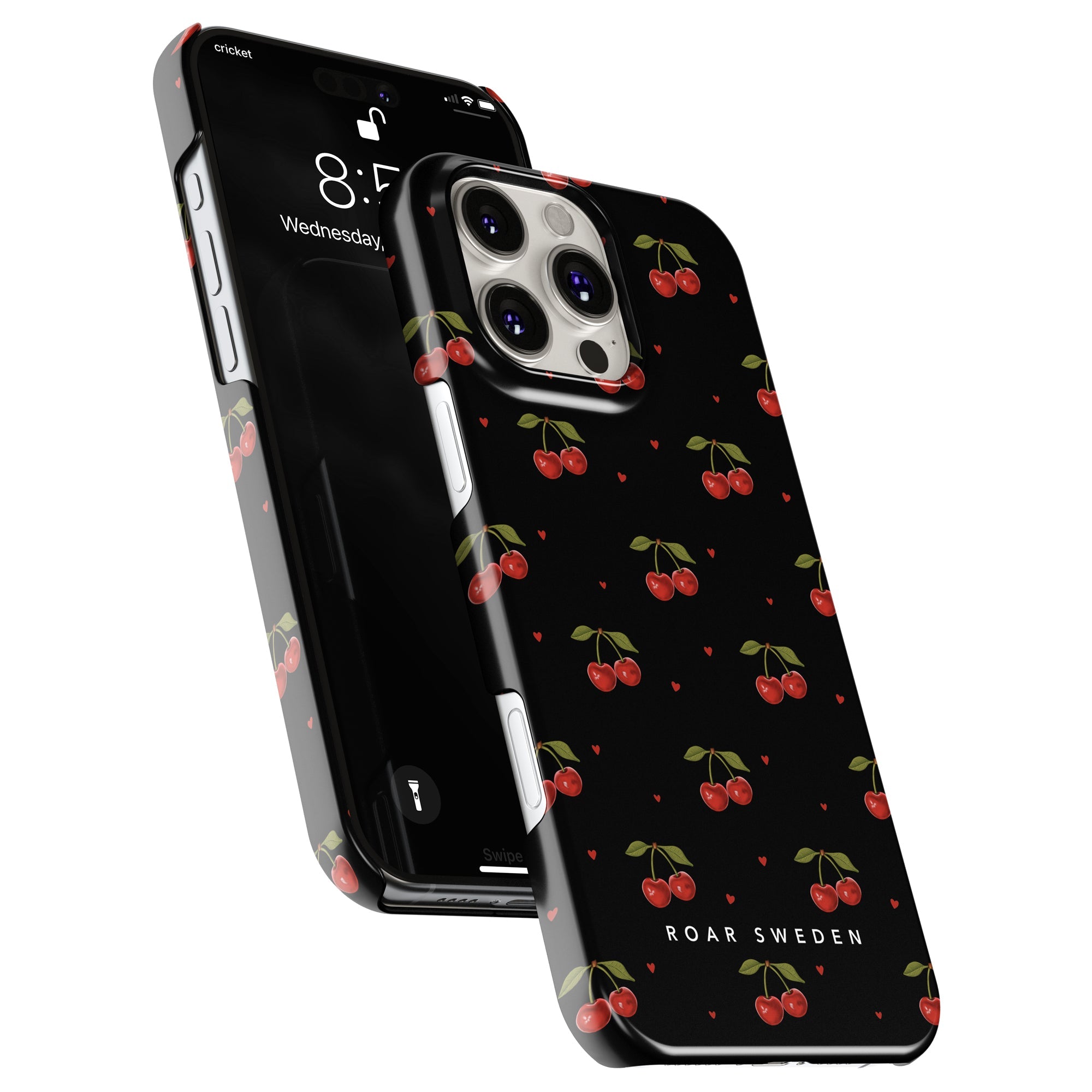 Slim mobilskal – Cherry Black
