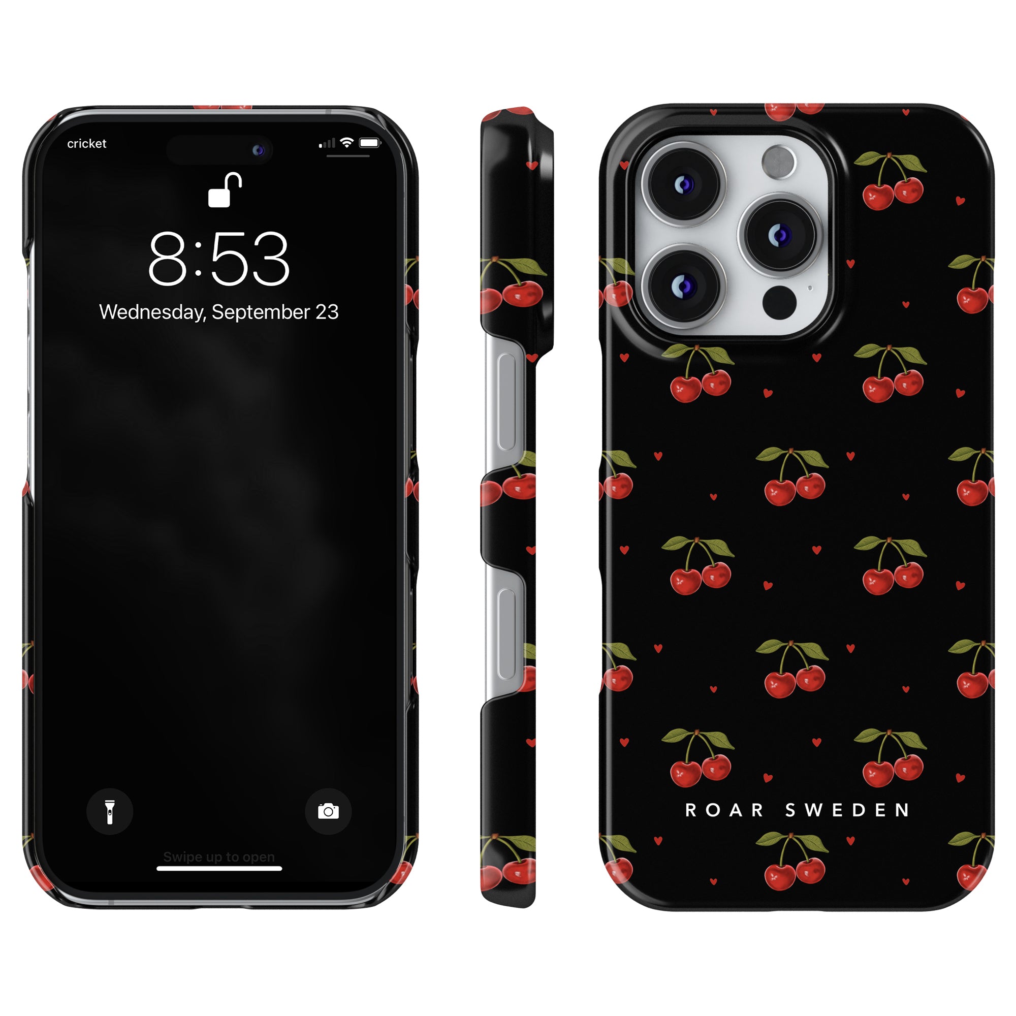 Slim mobilskal – Cherry Black