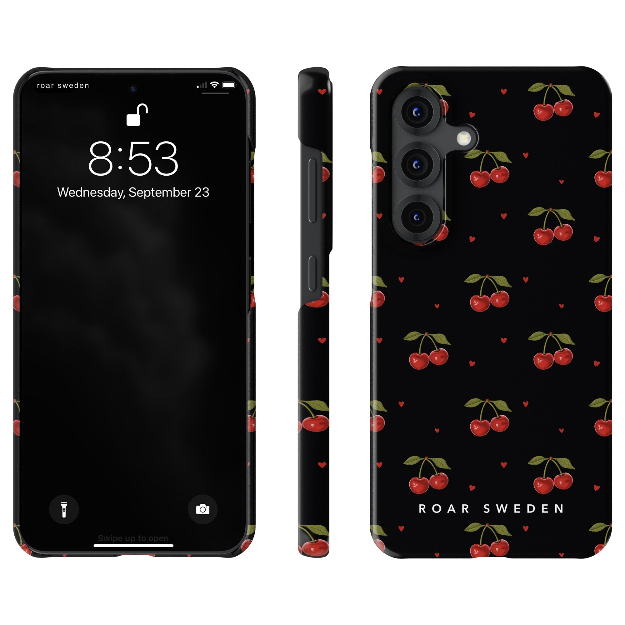 Slim mobilskal – Cherry Black