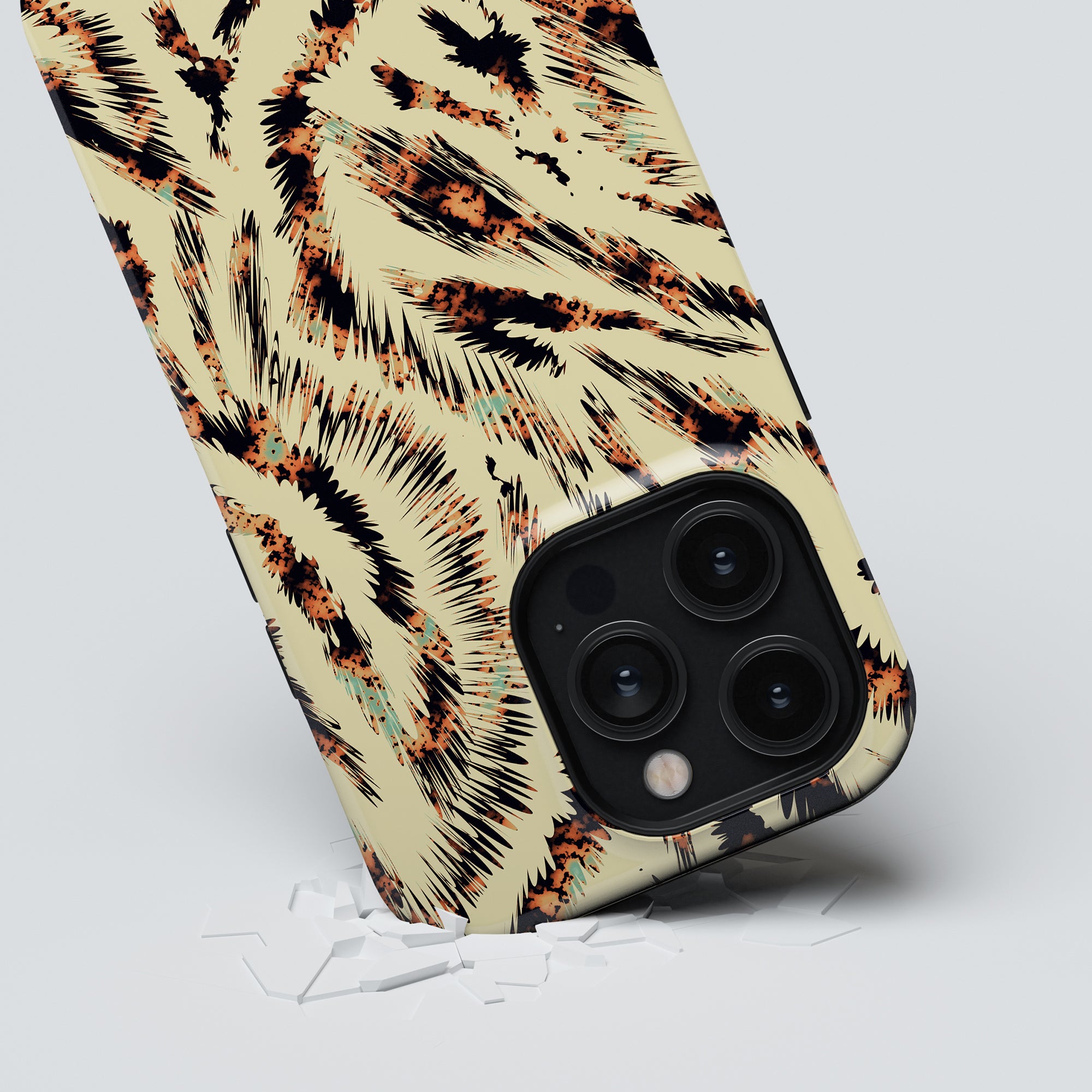 A stylish Coco - Tough Case featuring a trendy tiger print design.