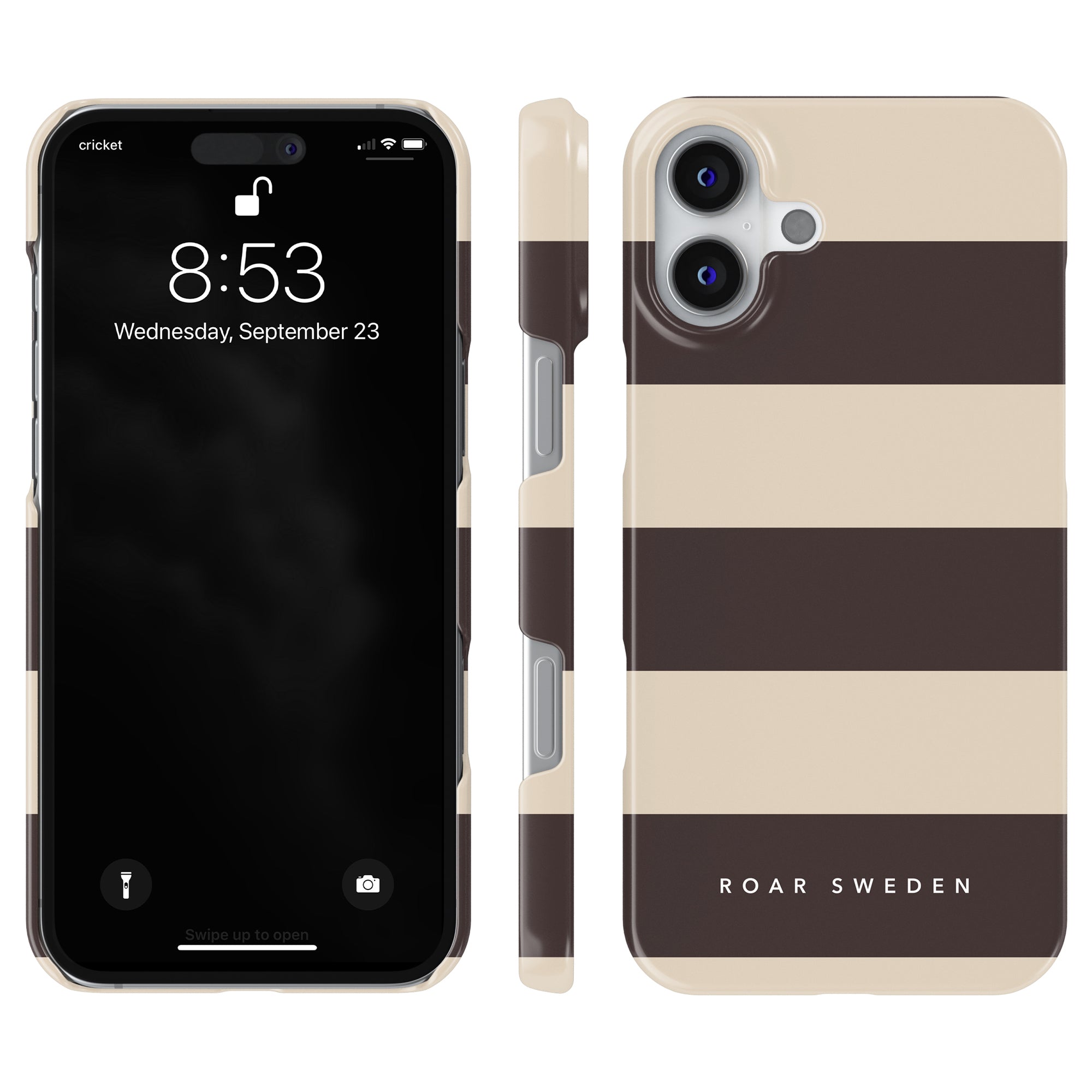 Slim mobilskal – Cocoa Stripes
