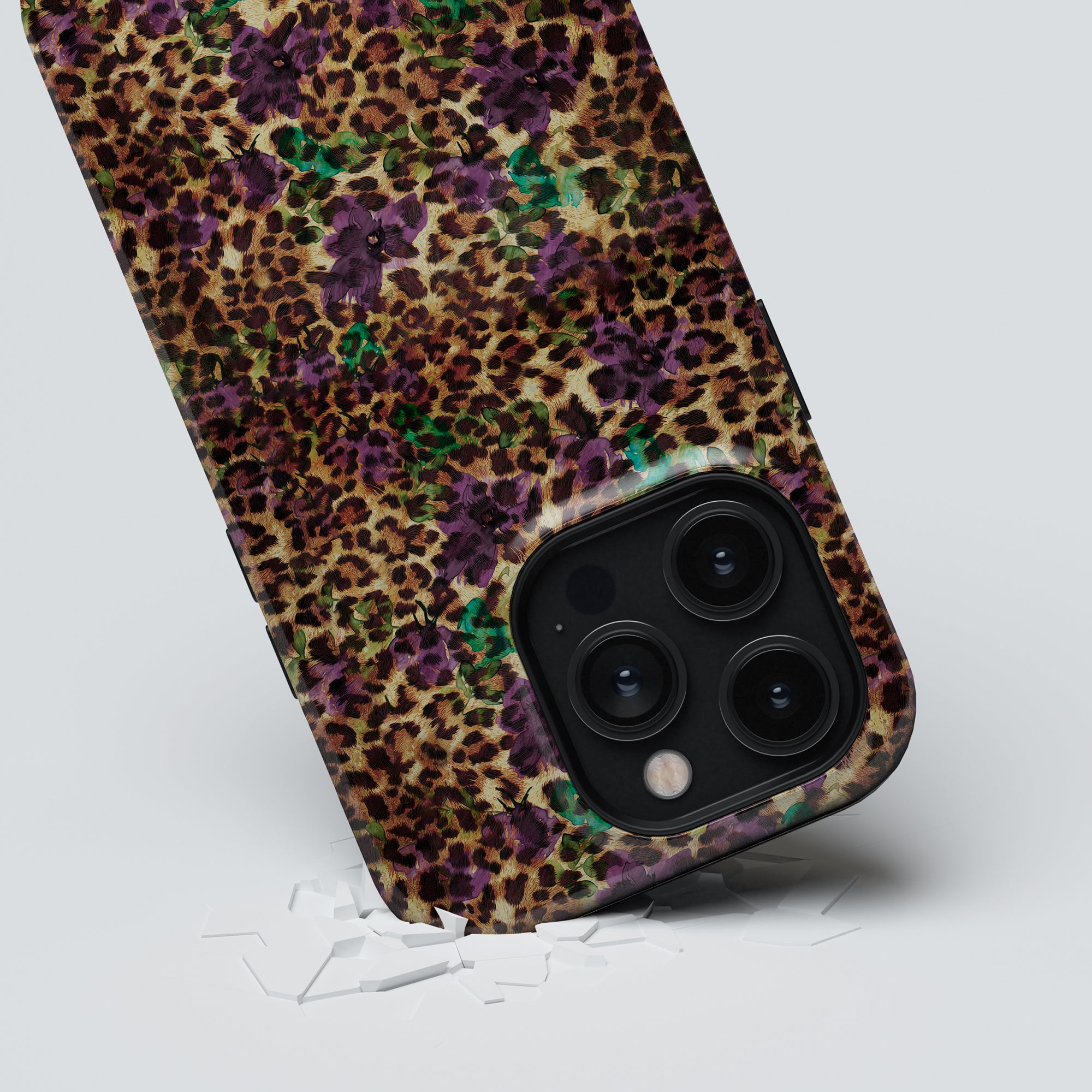 Ett snyggt Flower Leopard - Tufft fodral med en trendig design med leopardtryck.