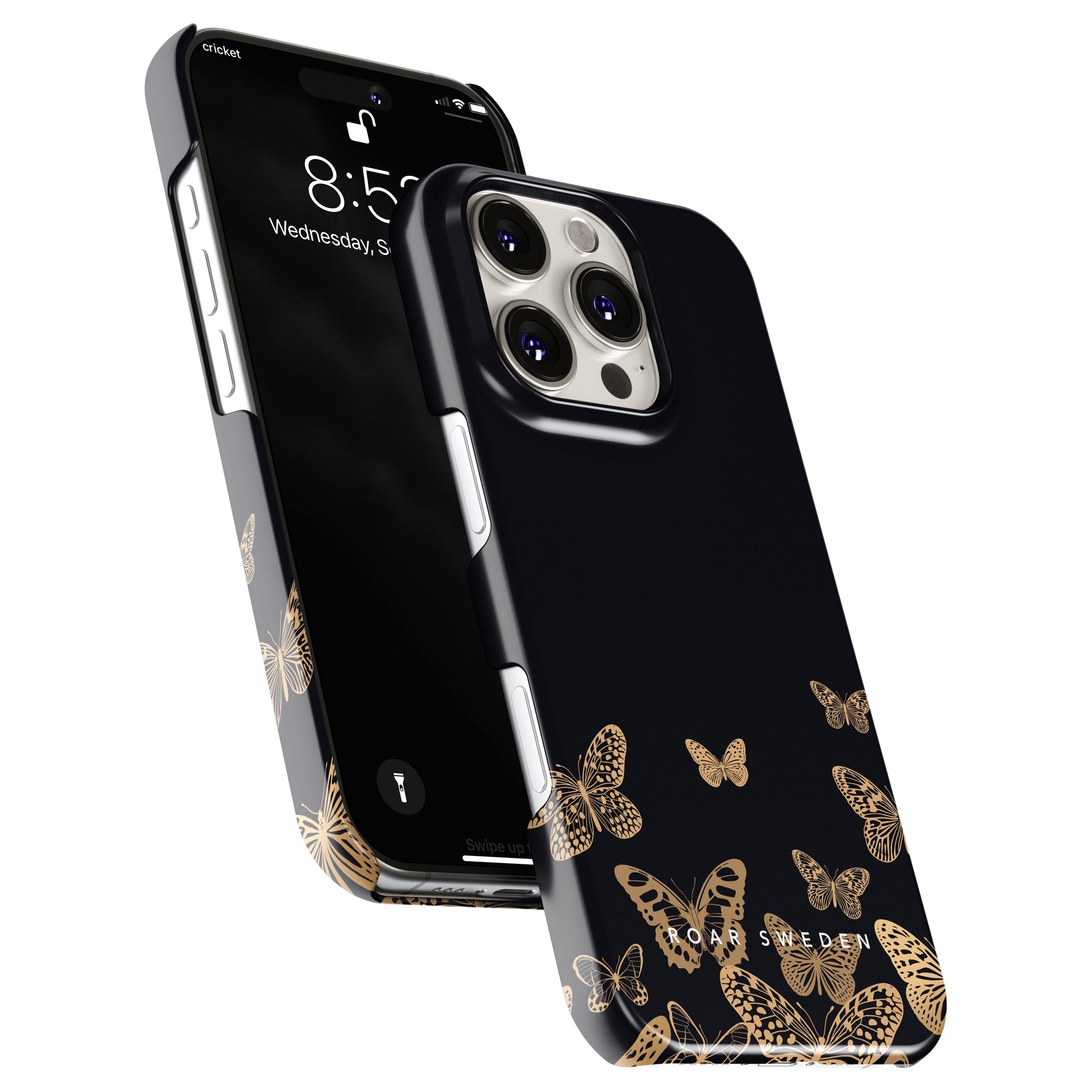 Slim mobilskal – Golden Butterflies