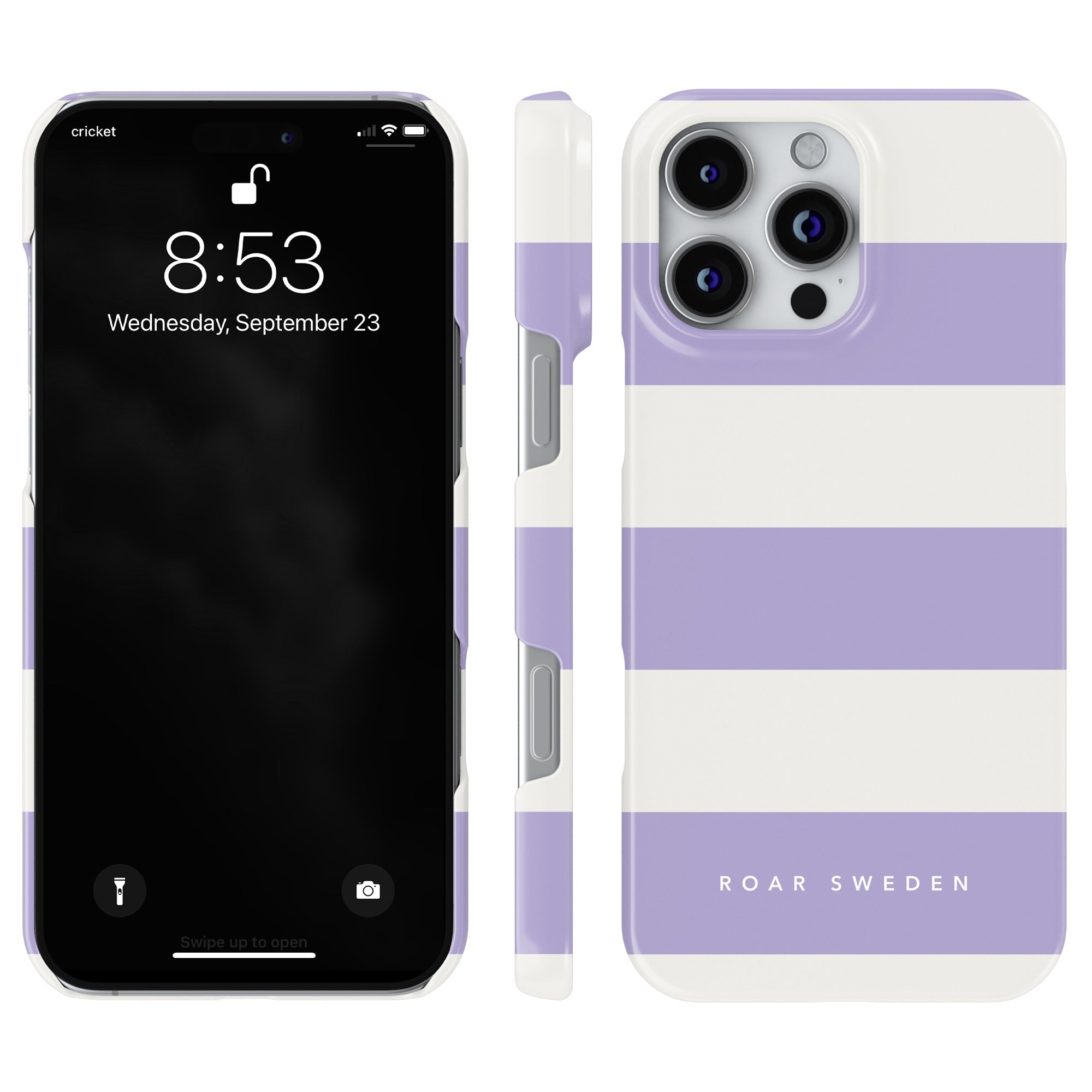 Slim mobilskal – Lavender Stripes