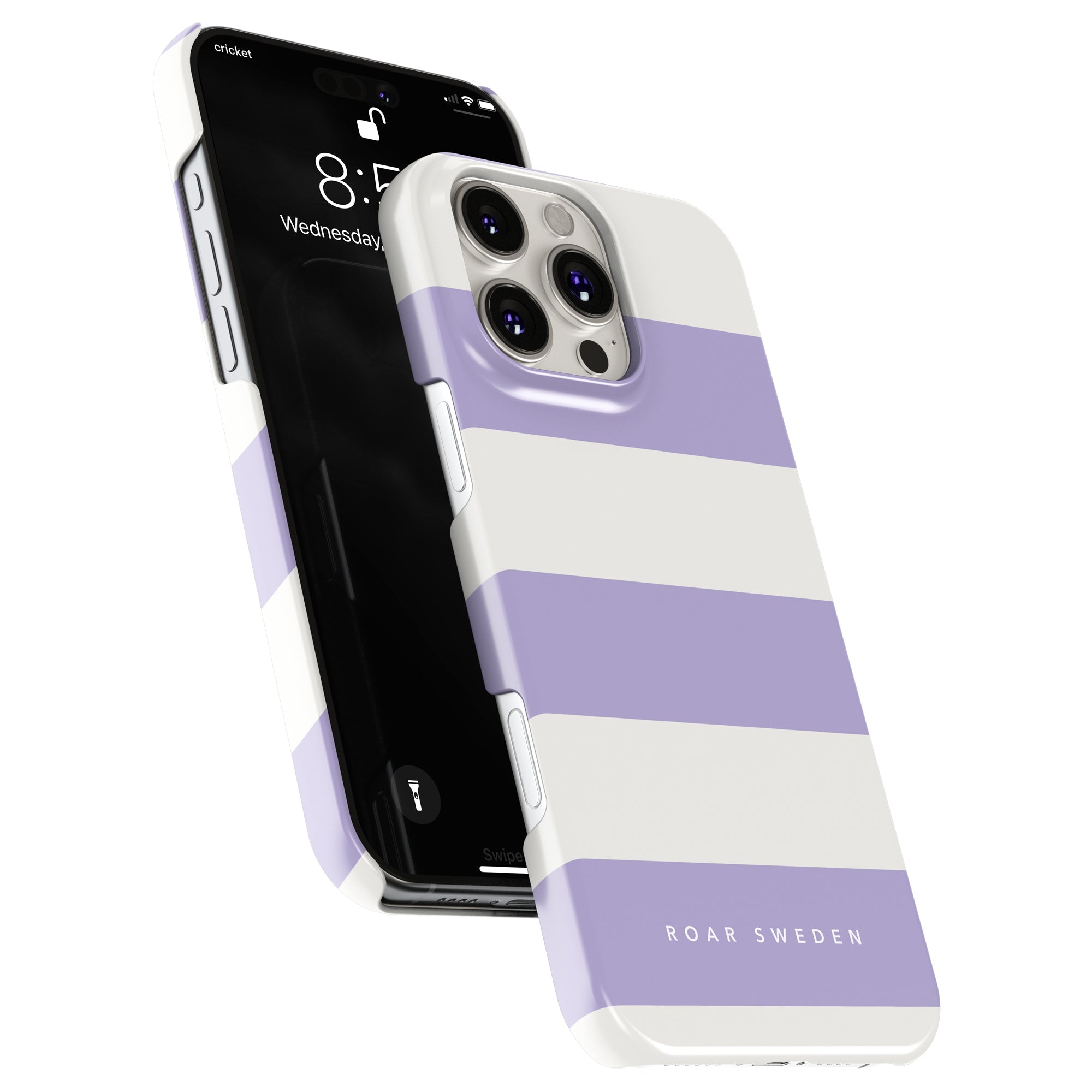 Slim mobilskal – Lavender Stripes