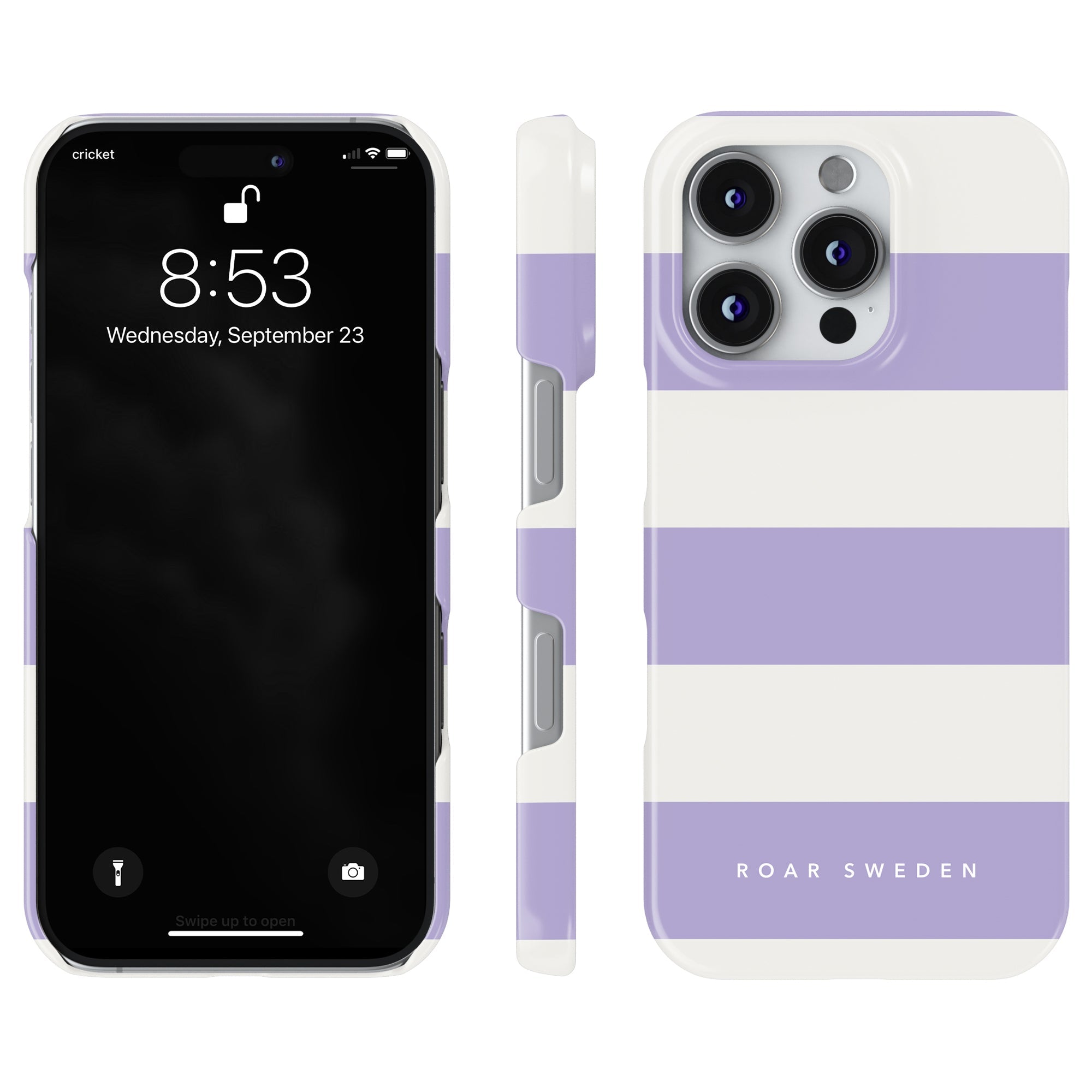 Slim mobilskal – Lavender Stripes
