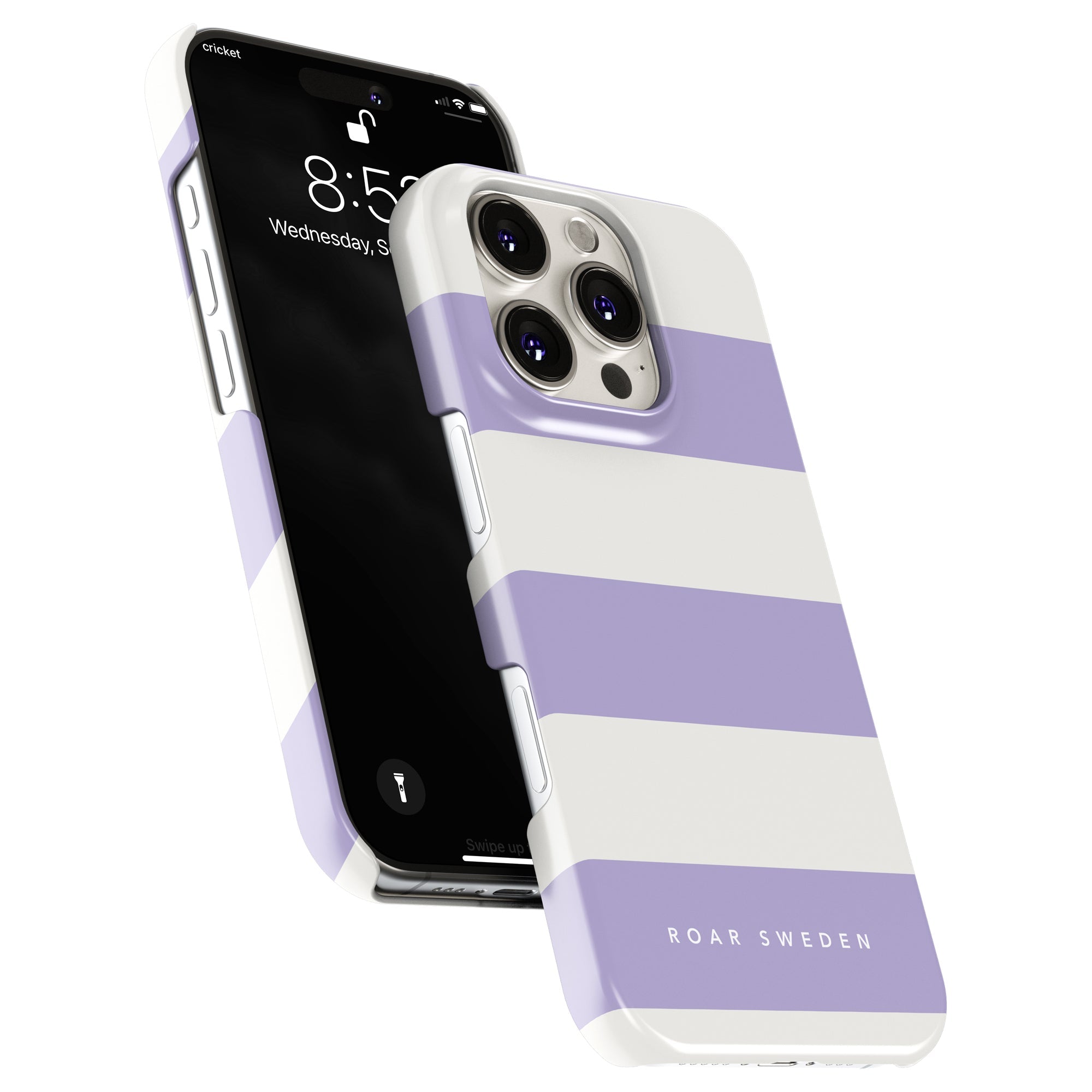 Slim mobilskal – Lavender Stripes