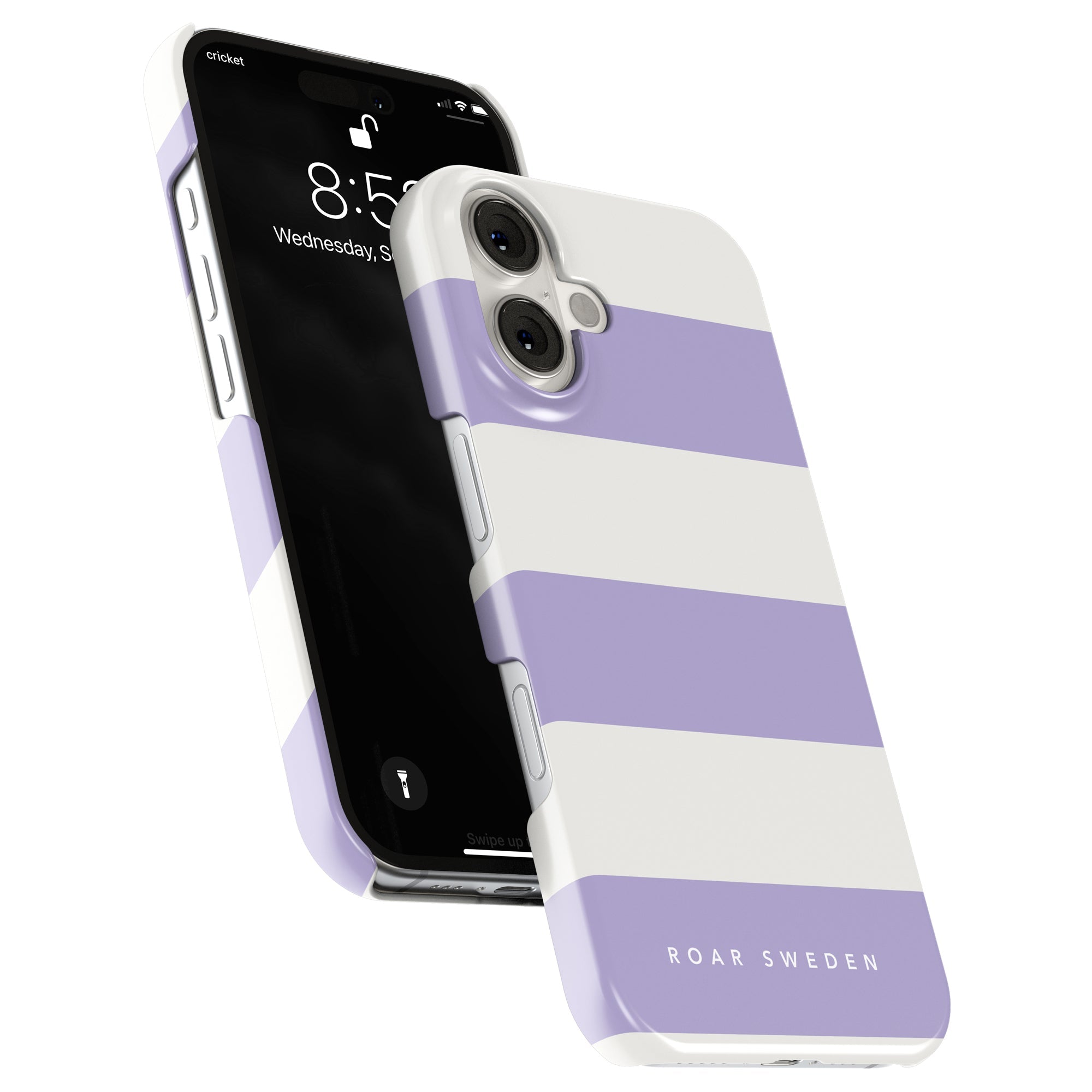 Slim mobilskal – Lavender Stripes