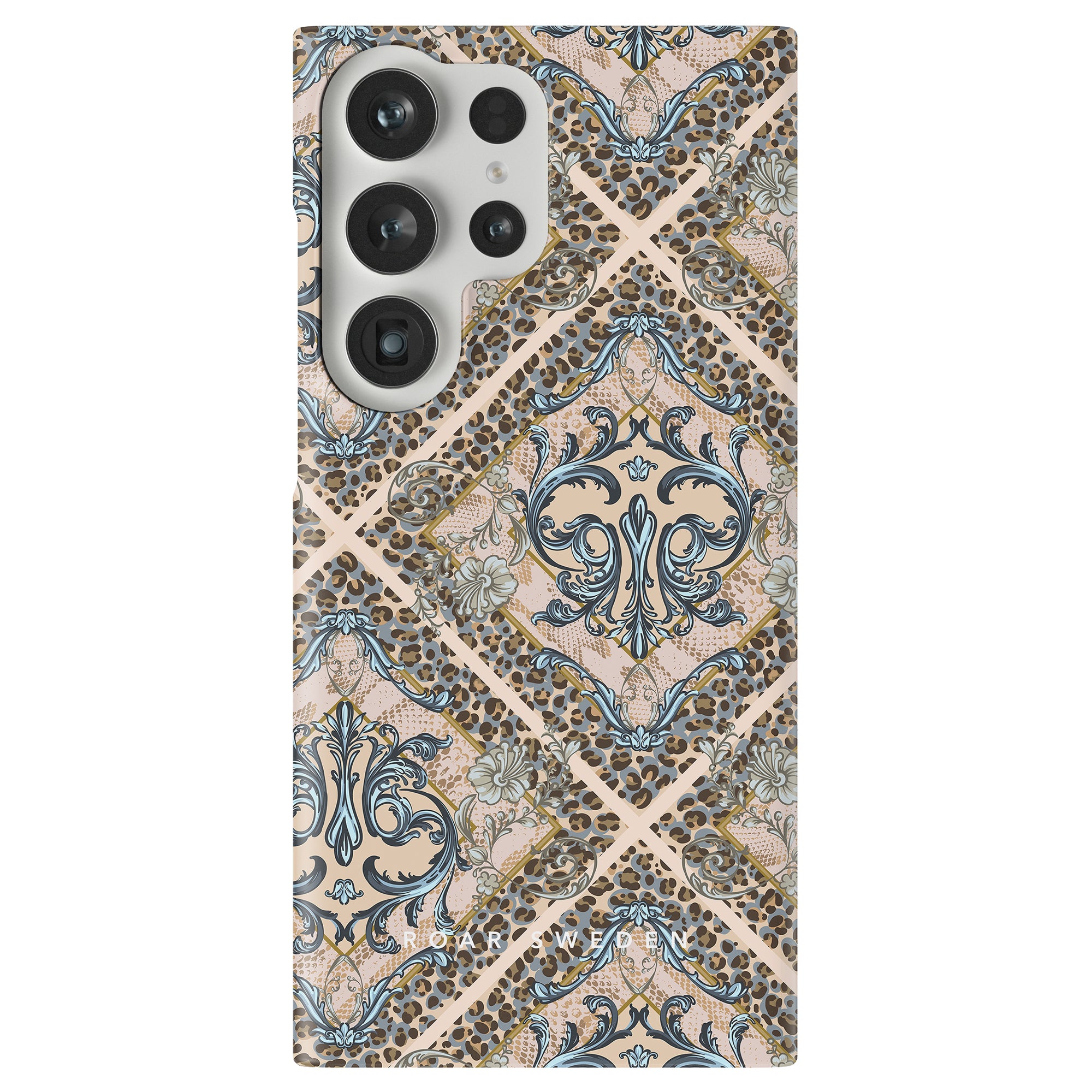 A Leonard - Slim case with an ornate pattern on it.