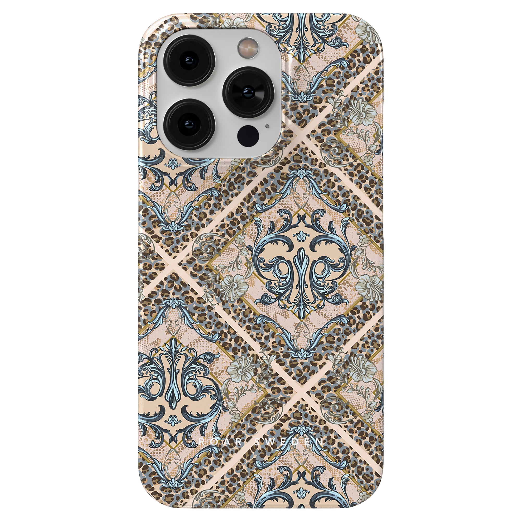 A Leonard slim phone case with an ornate pattern on it.