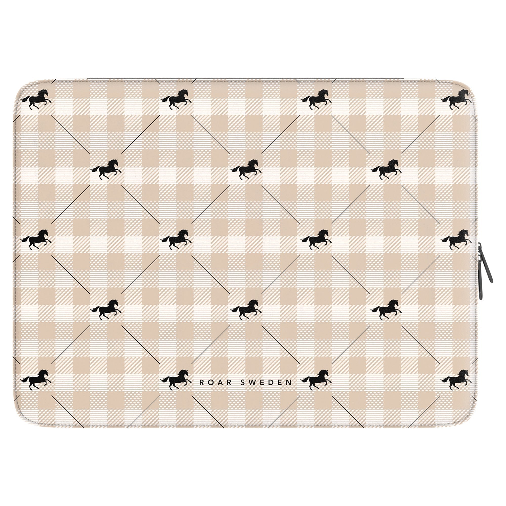 Plaid Horse Beige - Laptopfodral - Roar Sweden