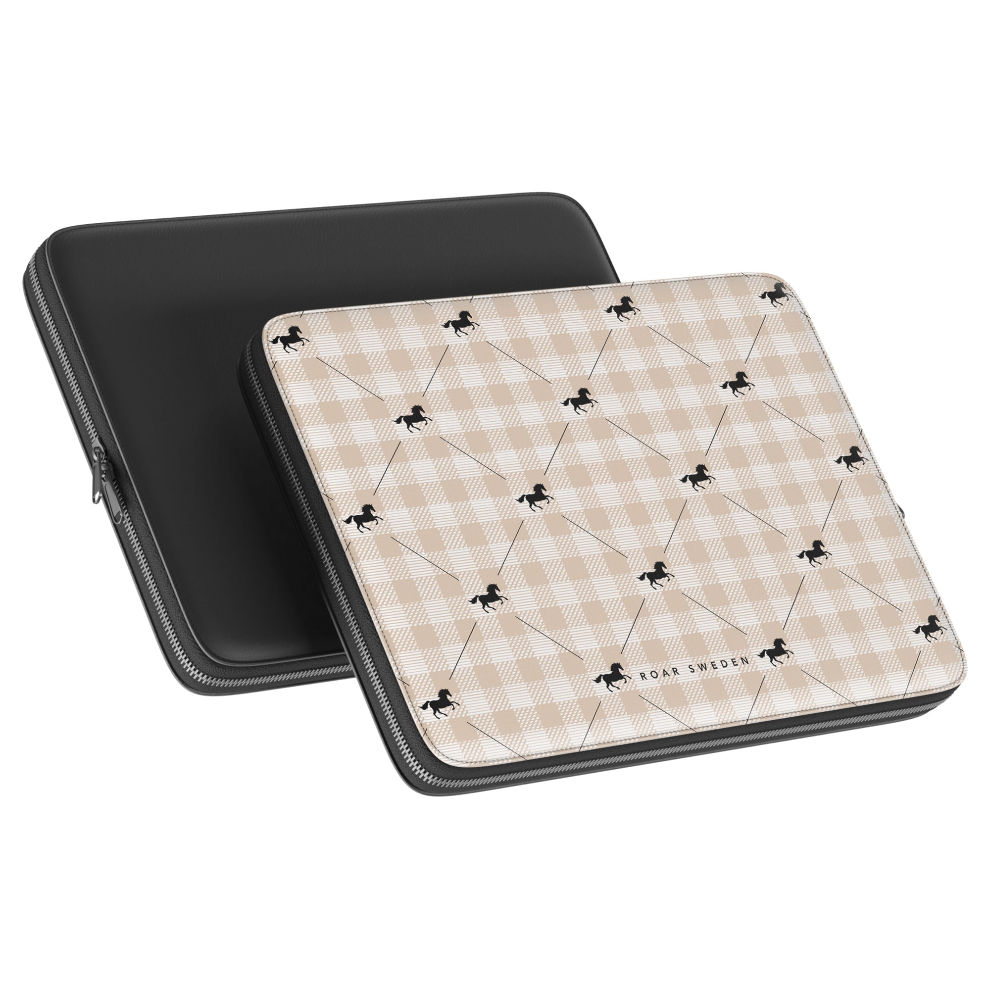 Plaid Horse Beige - Laptopfodral - Roar Sweden