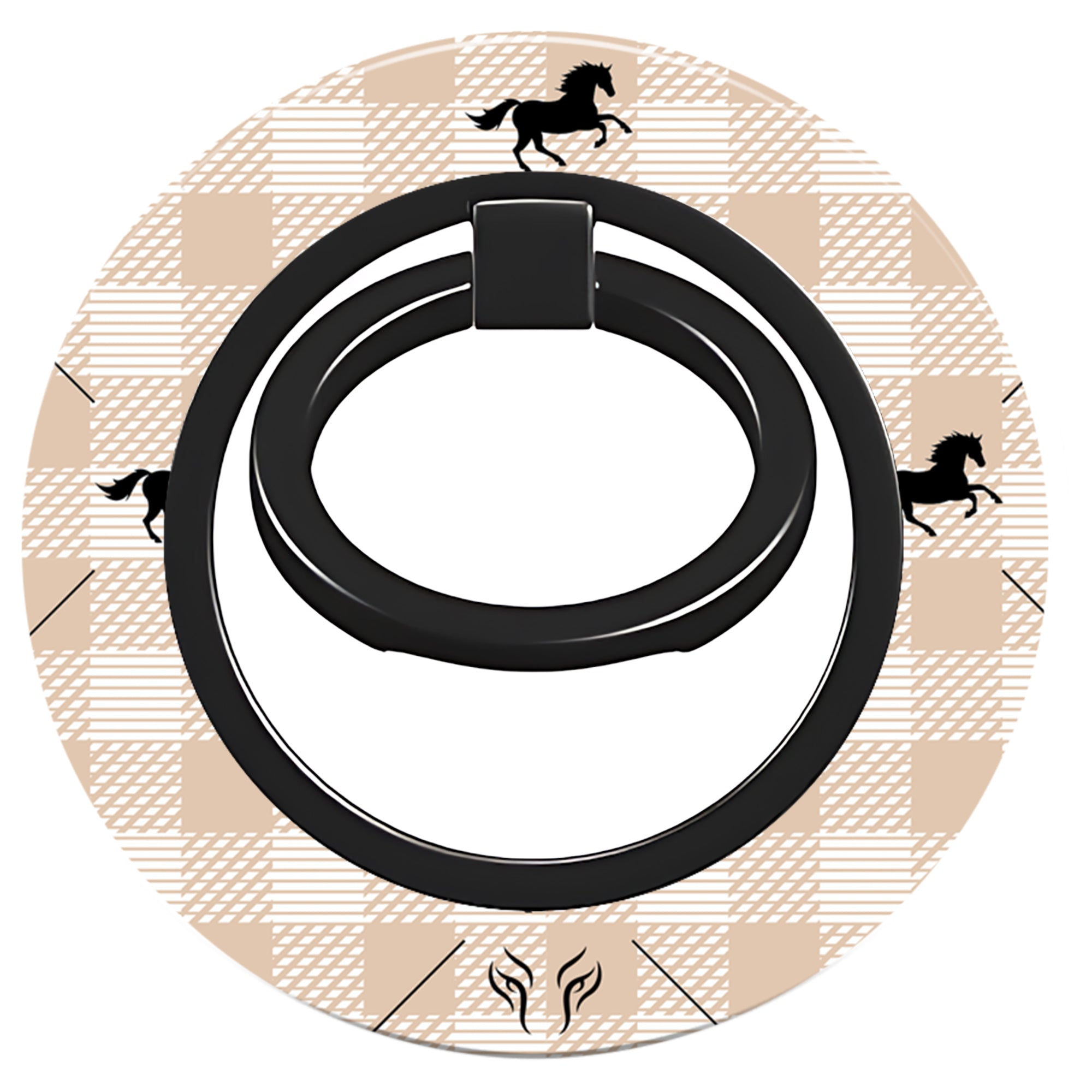 Plaid Horse Beige - Magnetring - Roar Sweden