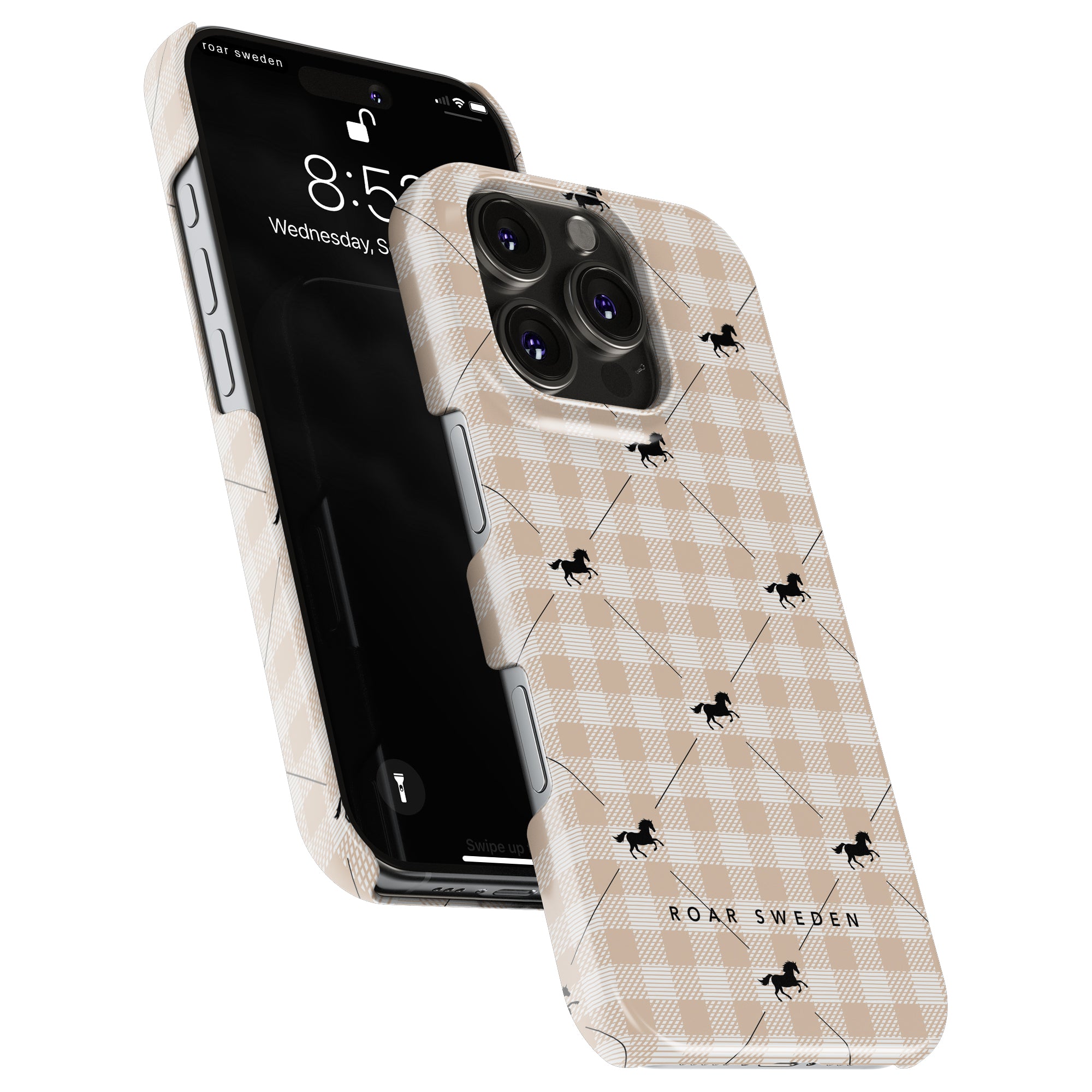 Plaid Horse Beige - Slim case