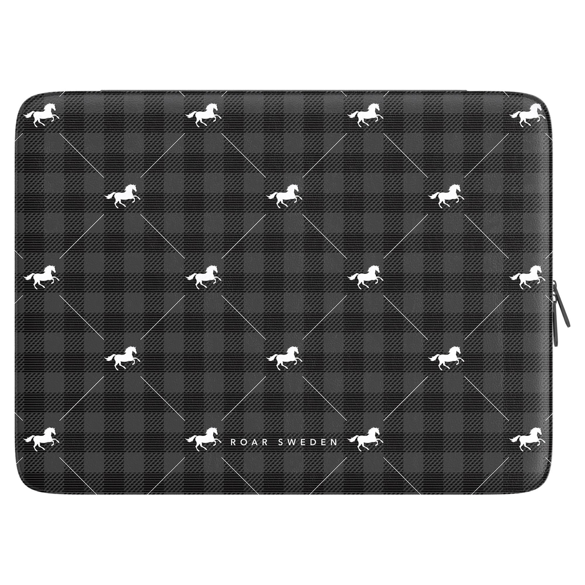 Plaid Horse Black - Laptopfodral - Roar Sweden
