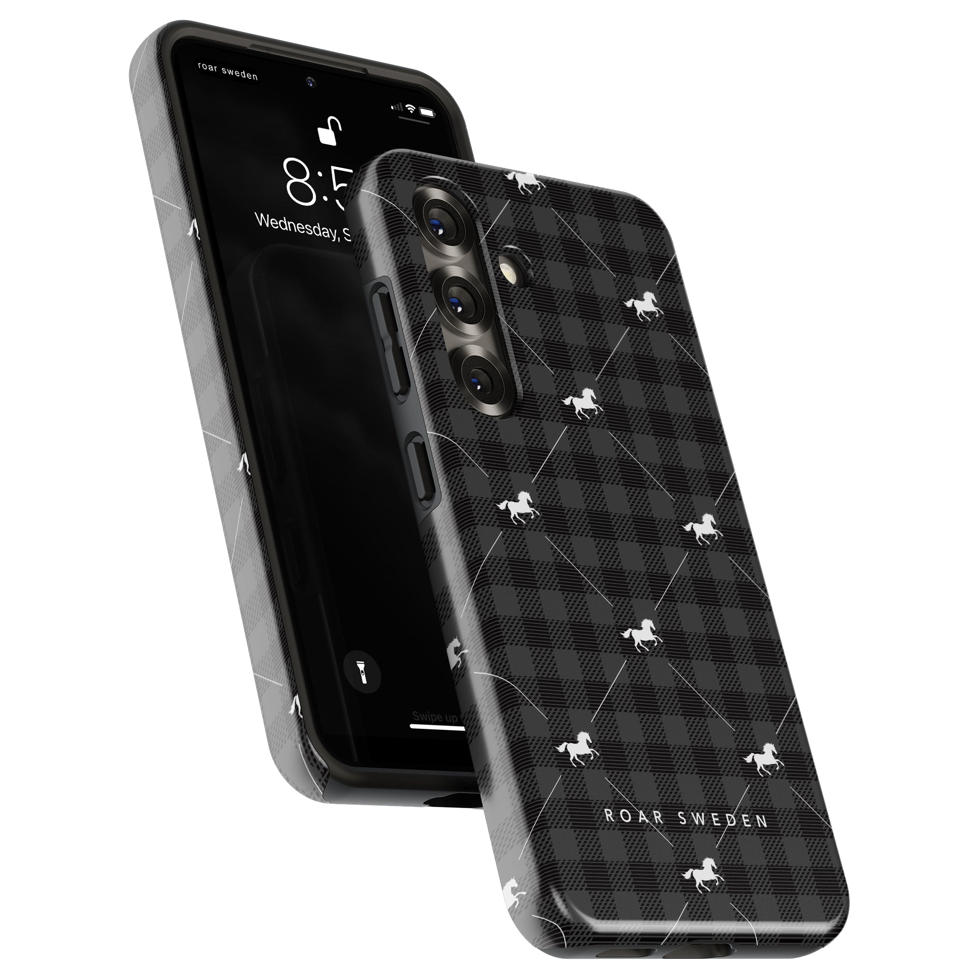 Plaid Horse Black - Tough Case - Roar Sweden