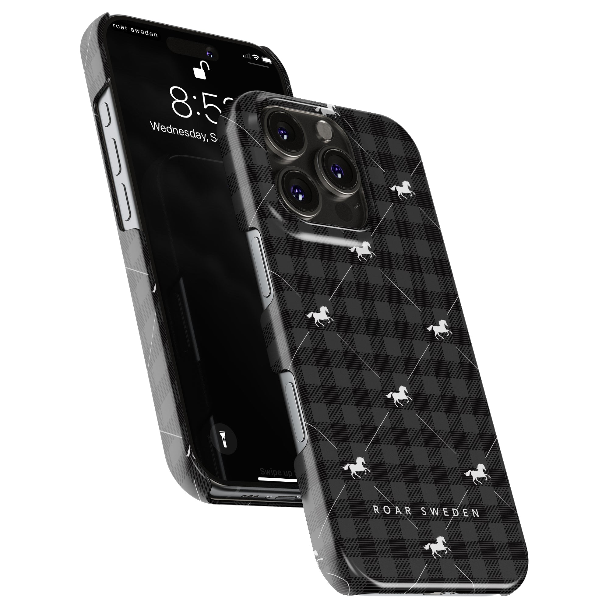 Plaid Horse Black - Slim case