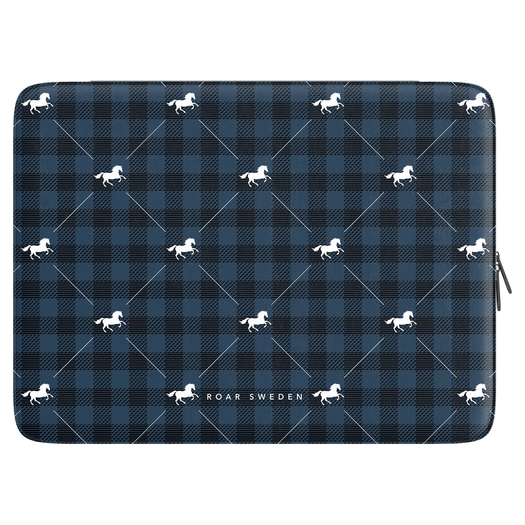 Plaid Horse Blue - Laptopfodral - Roar Sweden