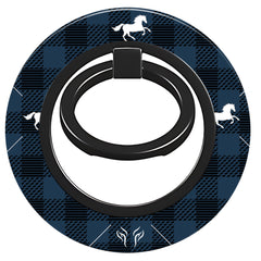 Plaid Horse Blue - Magnetring – magnetring för mobil