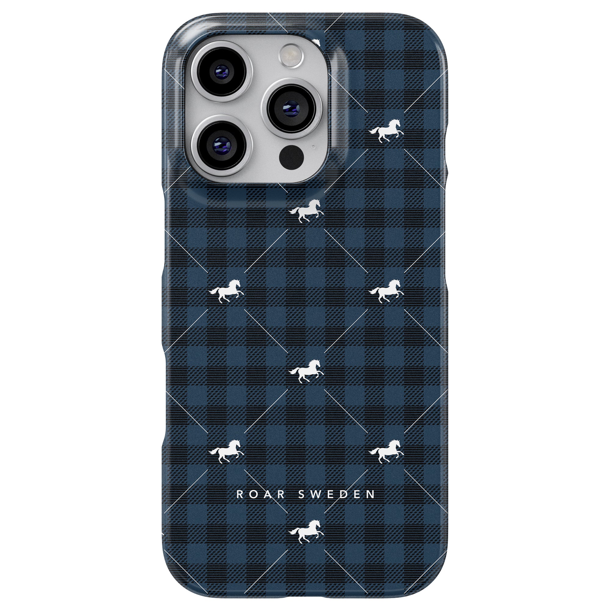 Plaid Horse Blue - Slim case