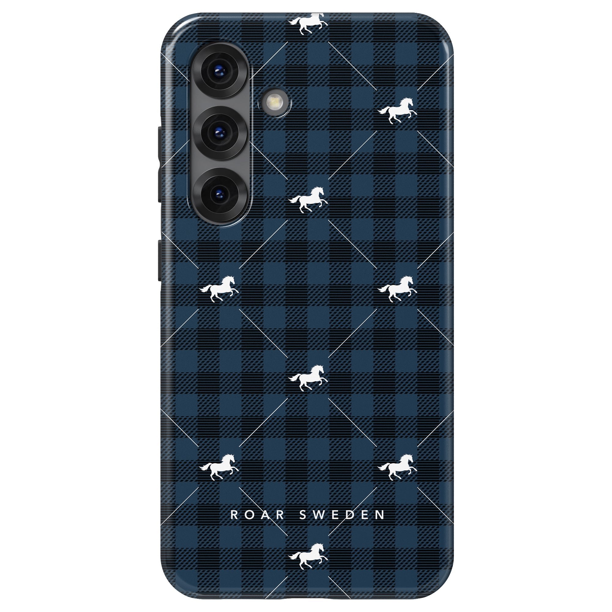 Plaid Horse Blue - Tough Case - Roar Sweden