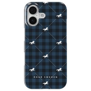 Plaid Horse Blue - Slim case