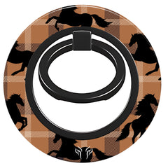 Plaid Horse Brown - Magnetring – magnetring för mobil