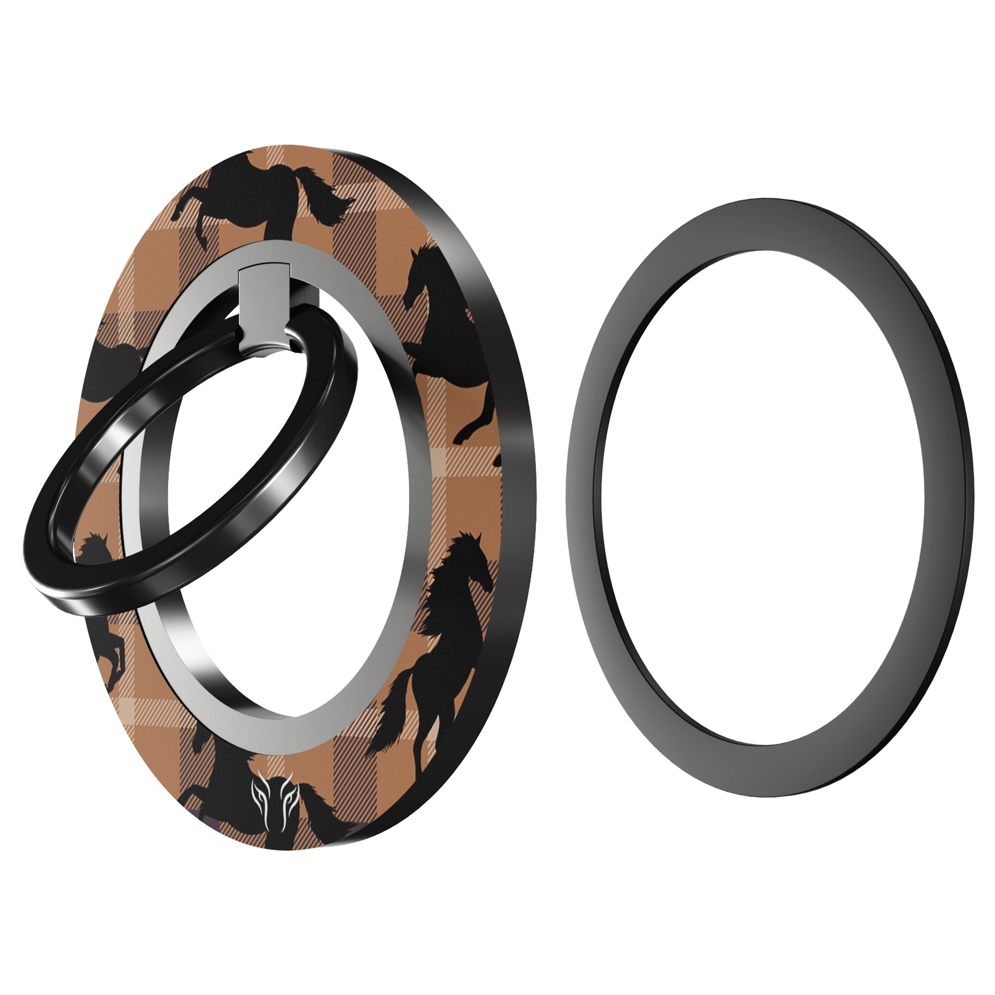Plaid Horse Brown - Magnetring – magnetring för mobil