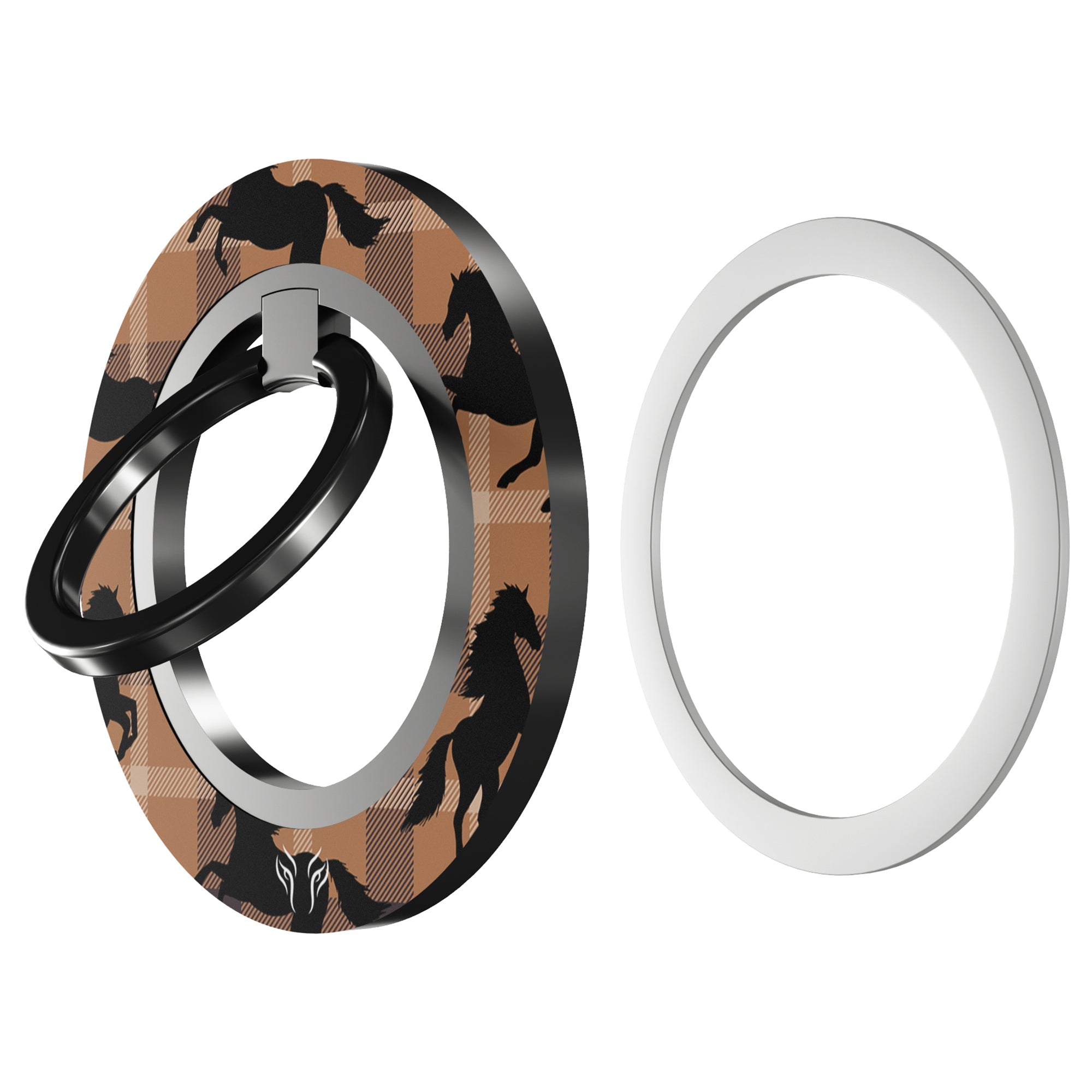 Plaid Horse Brown - Magnetring – magnetring för mobil