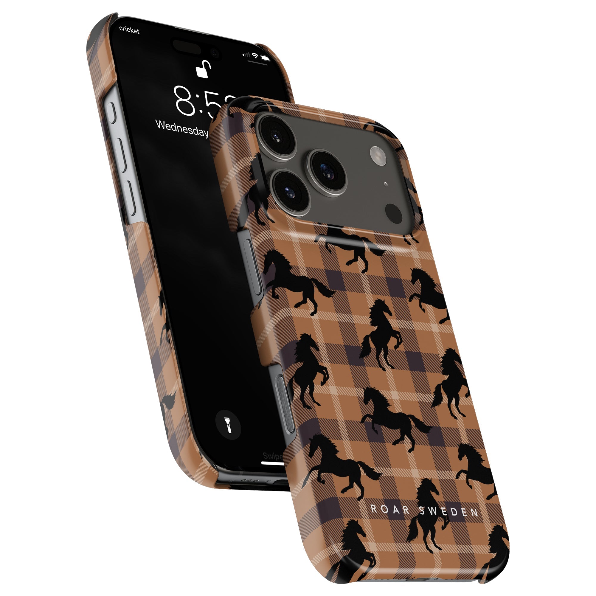 Plaid Horse Slim mobilskal – Plaid Horse Brown