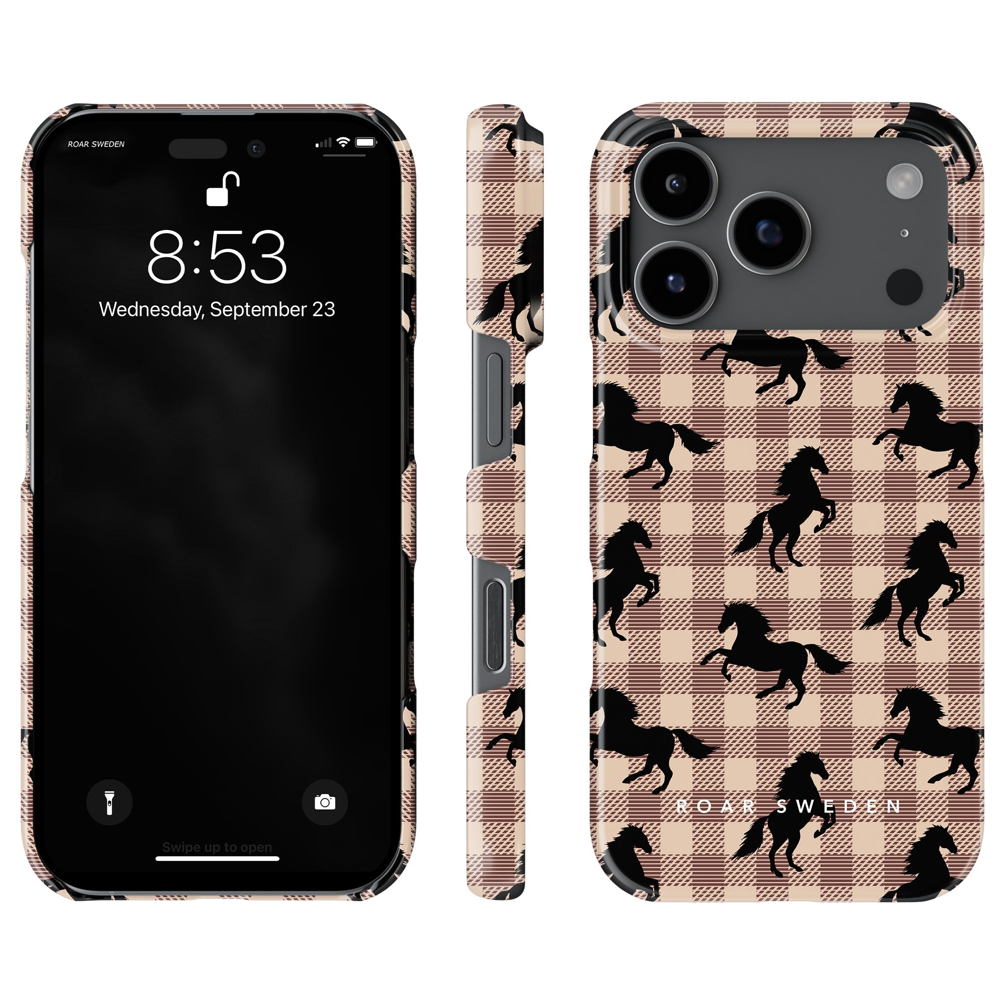 Plaid Horse Slim mobilskal – Plaid Horse Light Brown