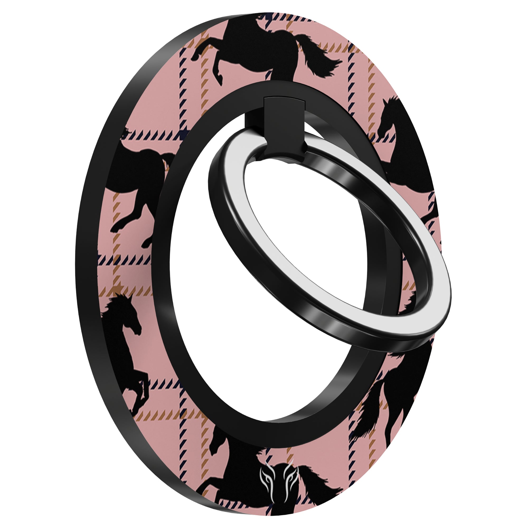 Plaid Horse Pink - Magnetring – magnetring för mobil