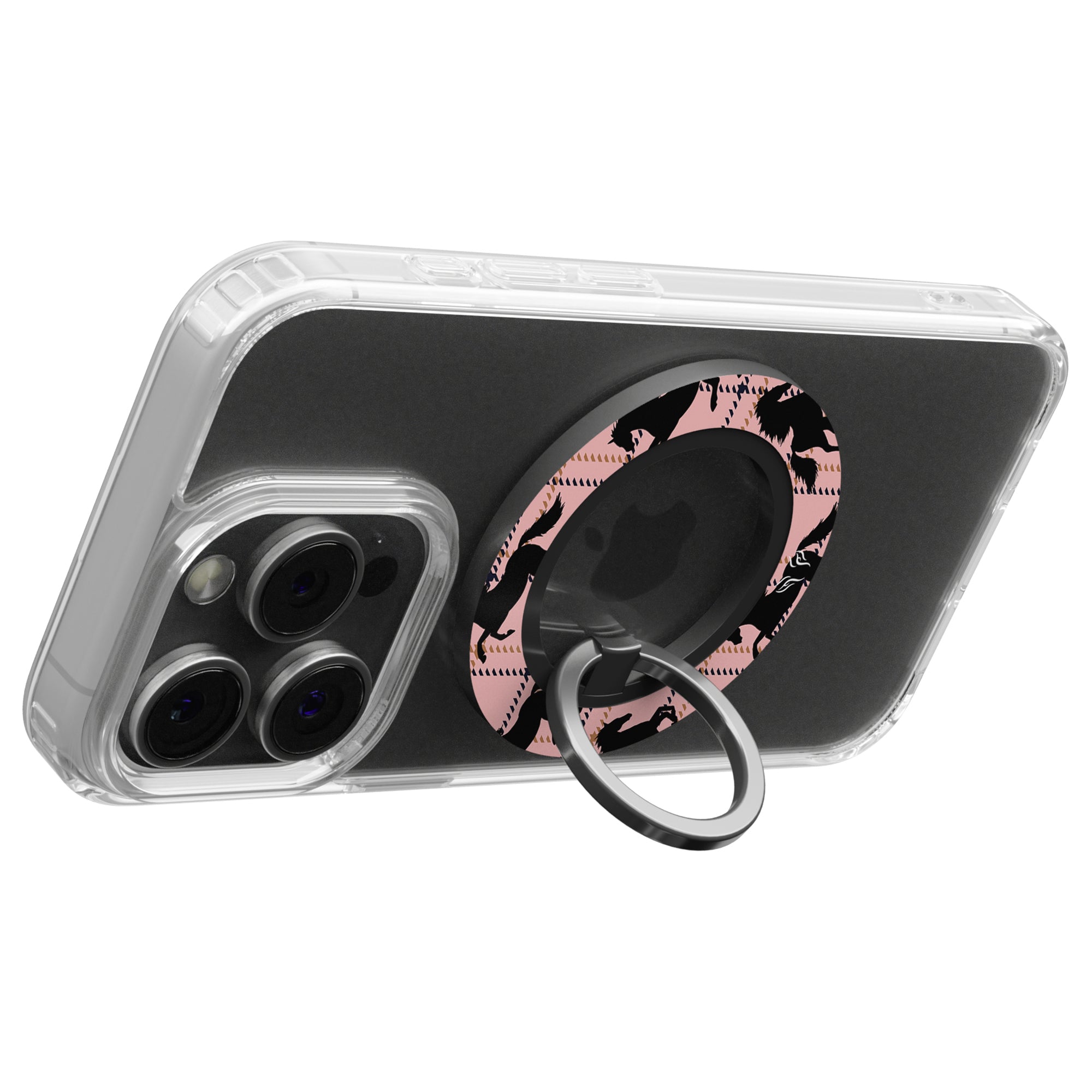 Plaid Horse Pink - Magnetring – magnetring för mobil