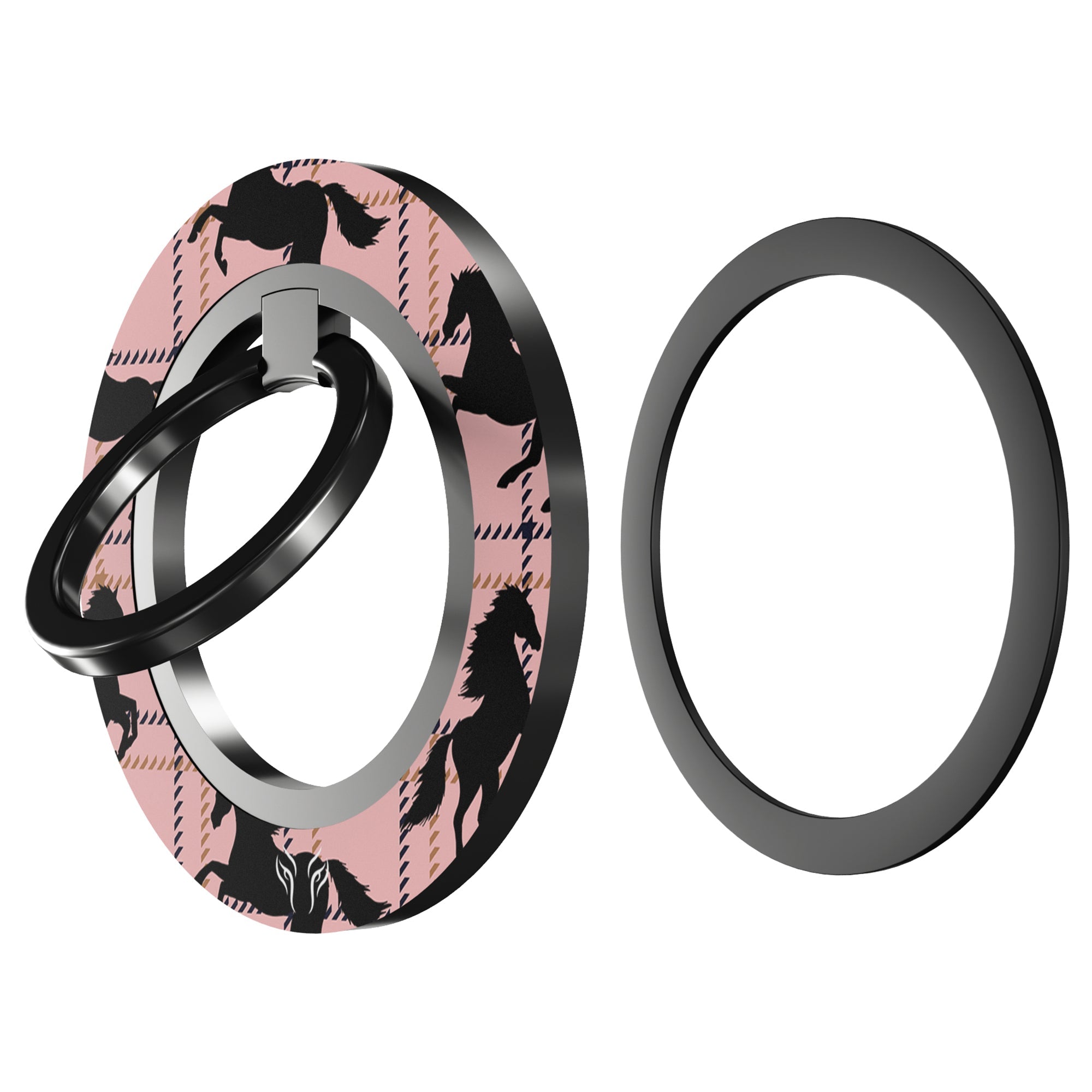Plaid Horse Pink - Magnetring – magnetring för mobil