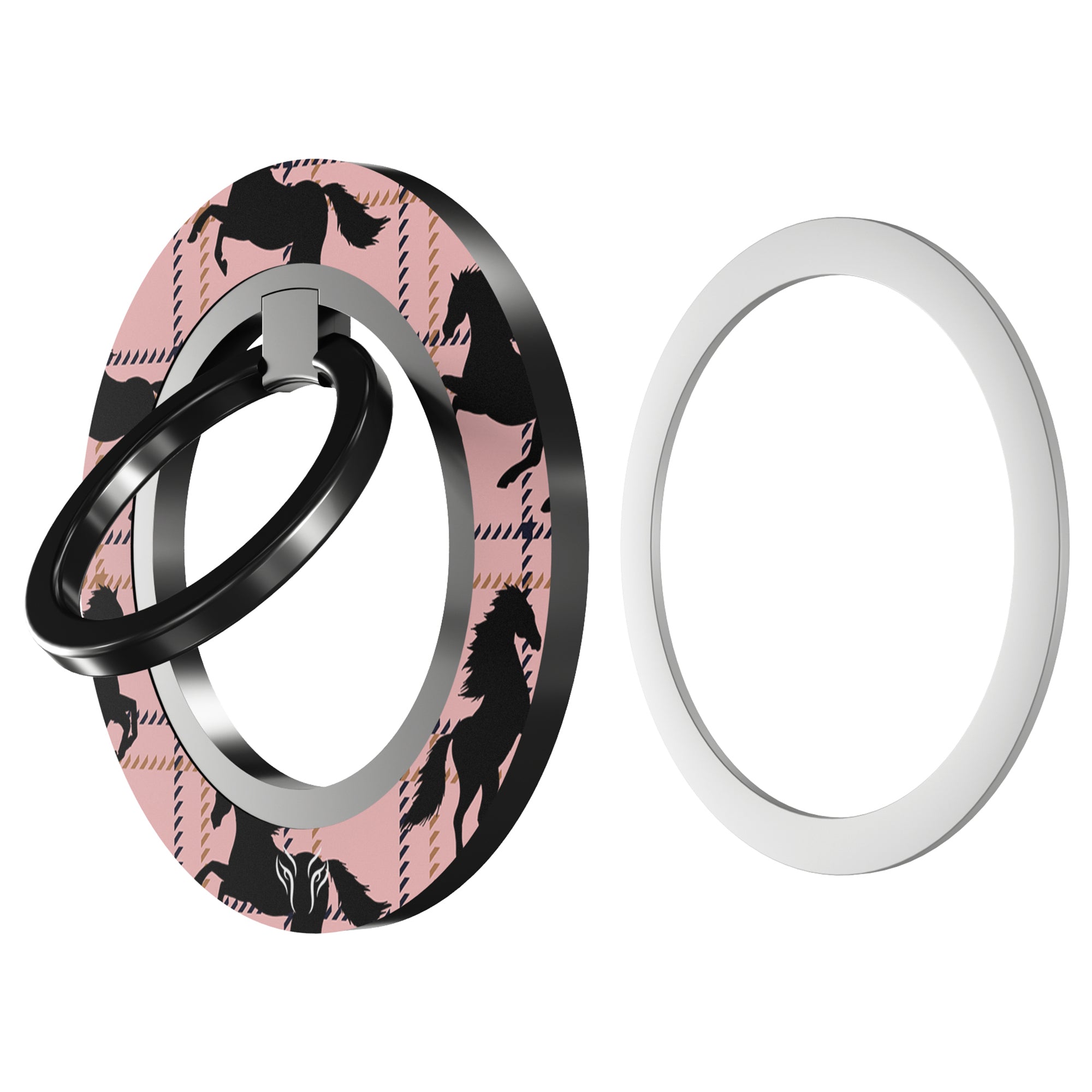 Plaid Horse Pink - Magnetring – magnetring för mobil