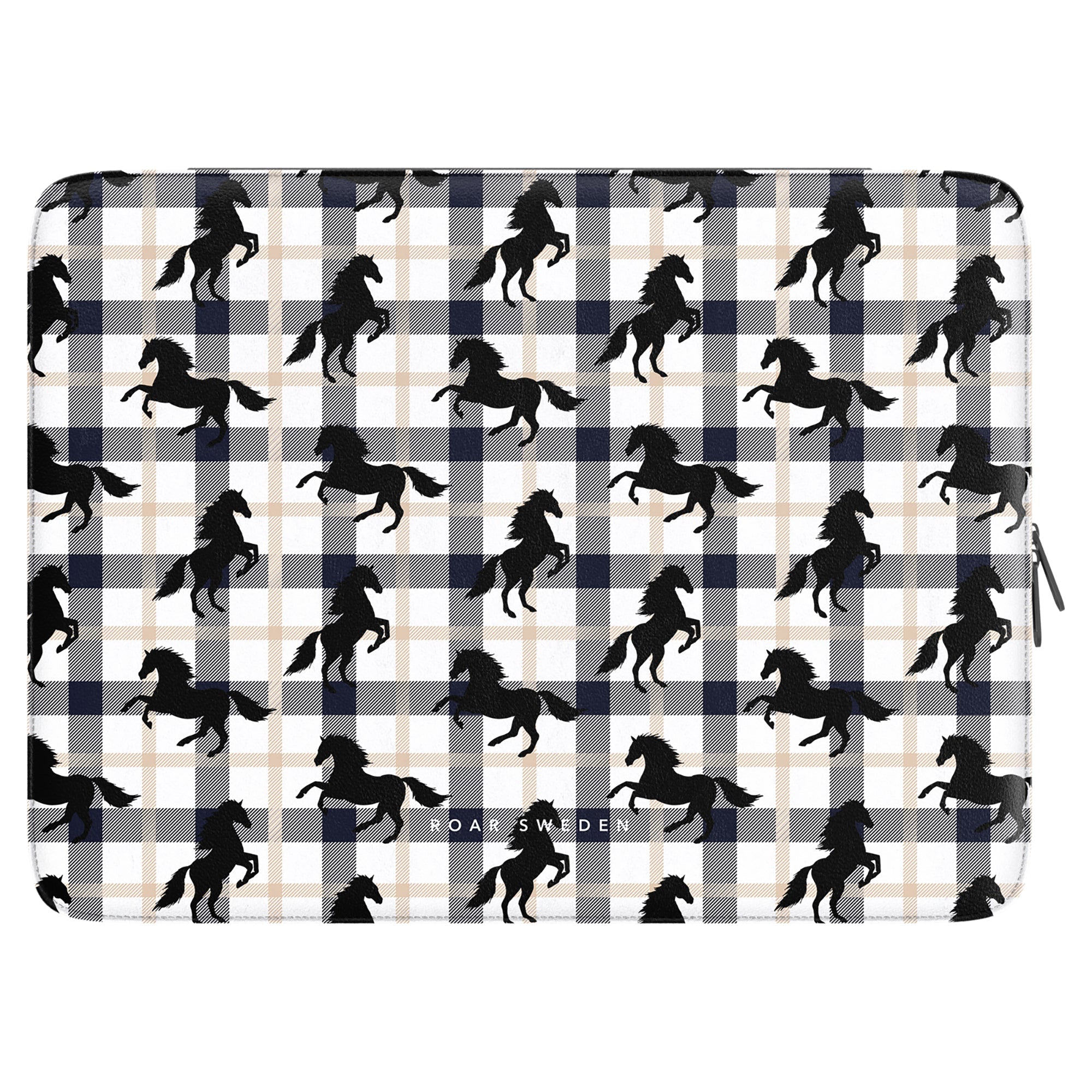 Plaid Horse White - Laptopfodral - Roar Sweden