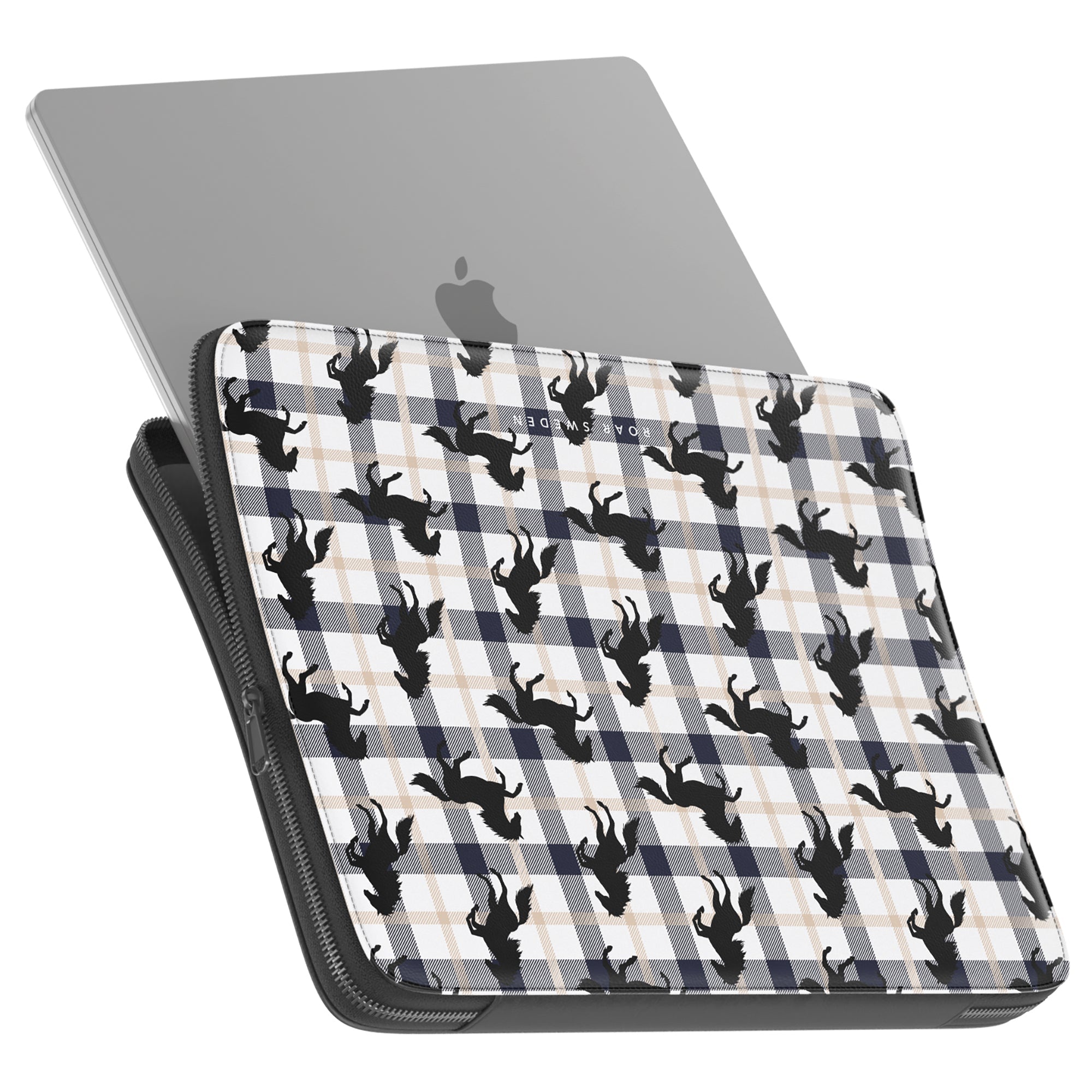 Plaid Horse White - Laptopfodral - Roar Sweden