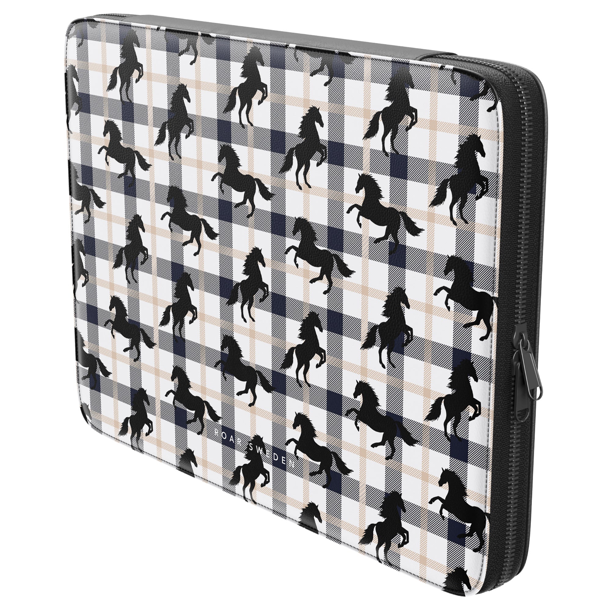 Plaid Horse White - Laptopfodral - Roar Sweden