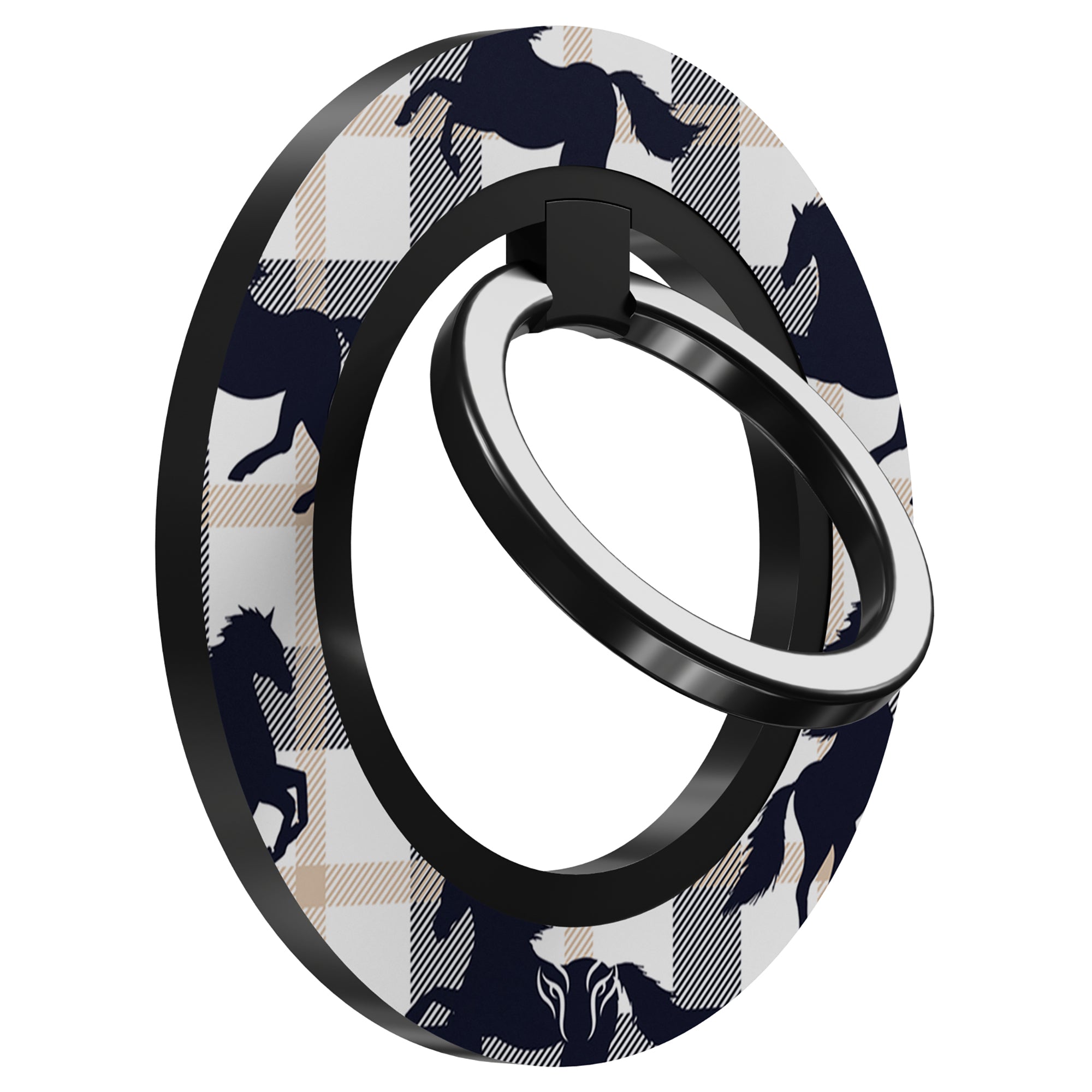 Plaid Horse White - Magnetring - Roar Sweden