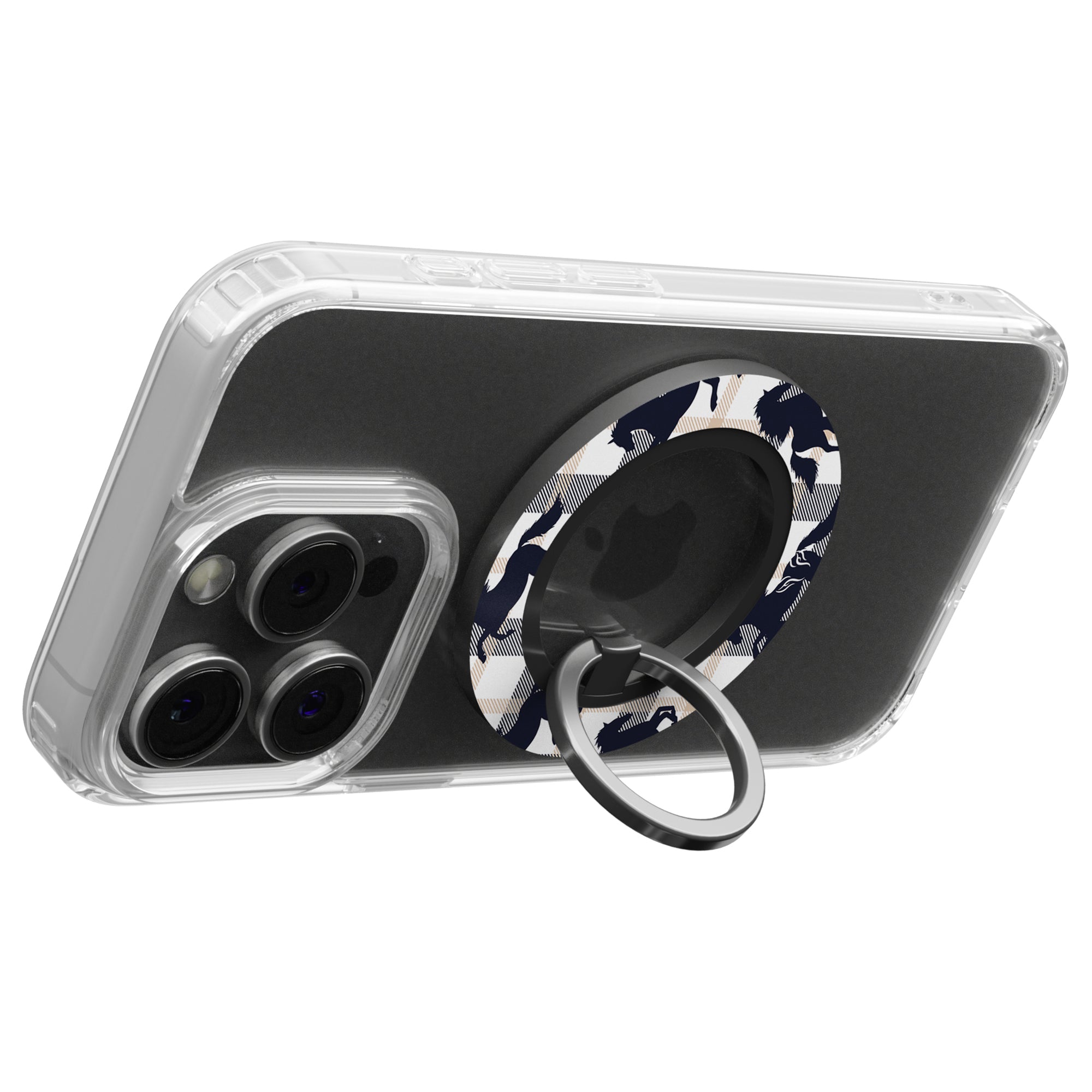 Plaid Horse White - Magnetring – magnetring för mobil