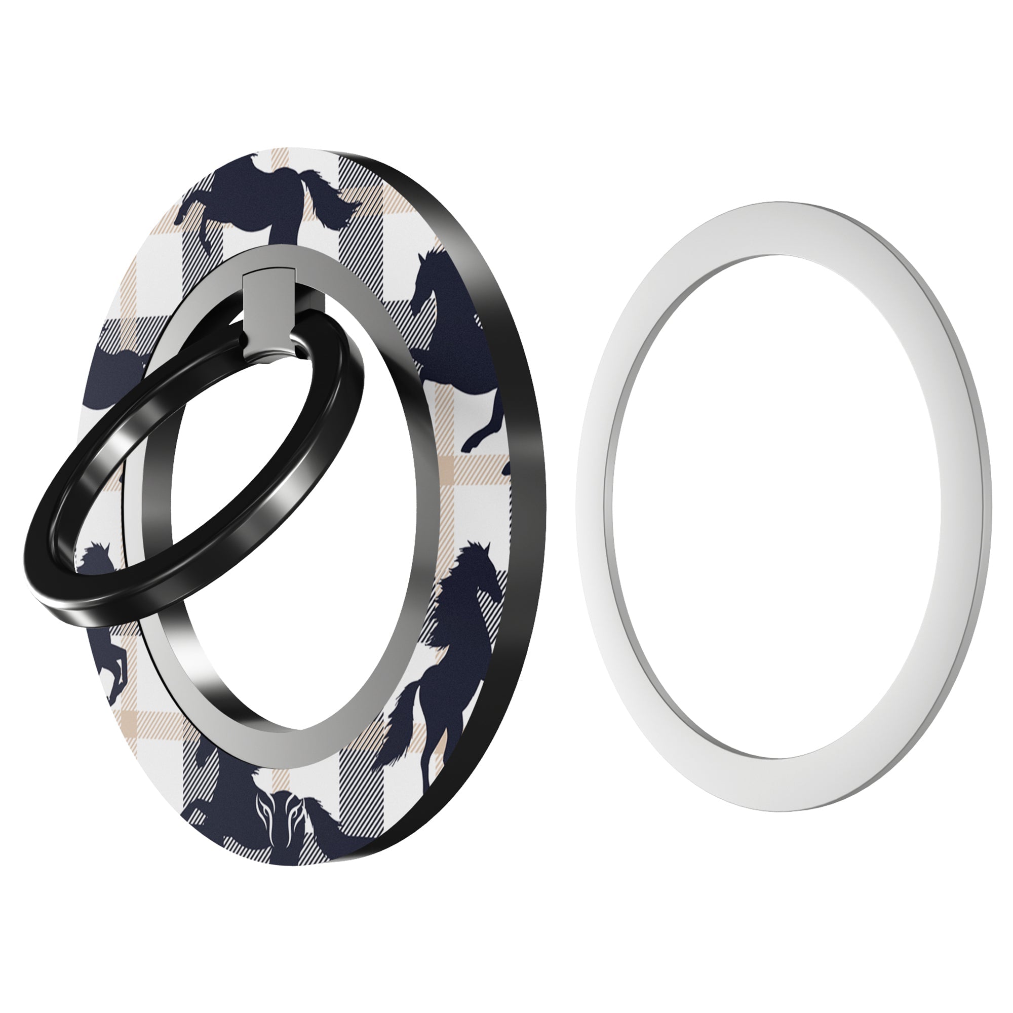 Plaid Horse White - Magnetring – magnetring för mobil